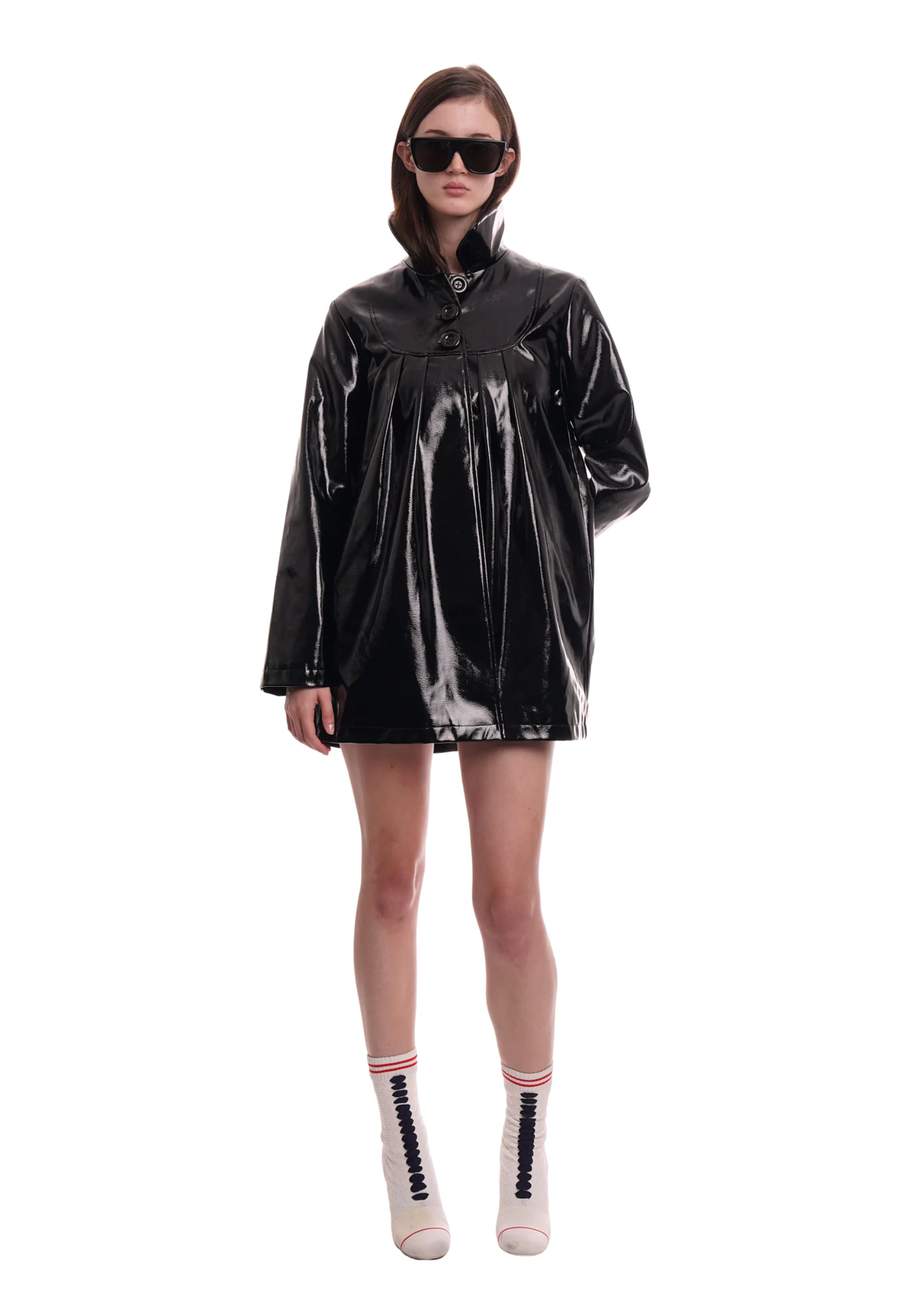AFTER DARK COAT IN BLACK GLOSS - Image 2