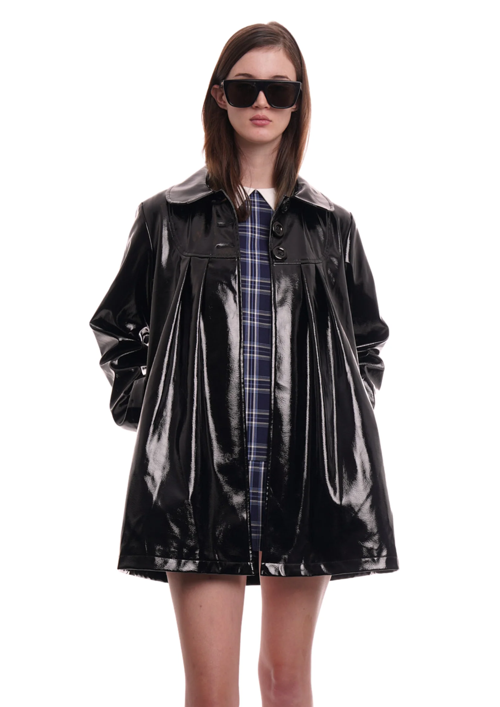 AFTER DARK COAT IN BLACK GLOSS - Image 4