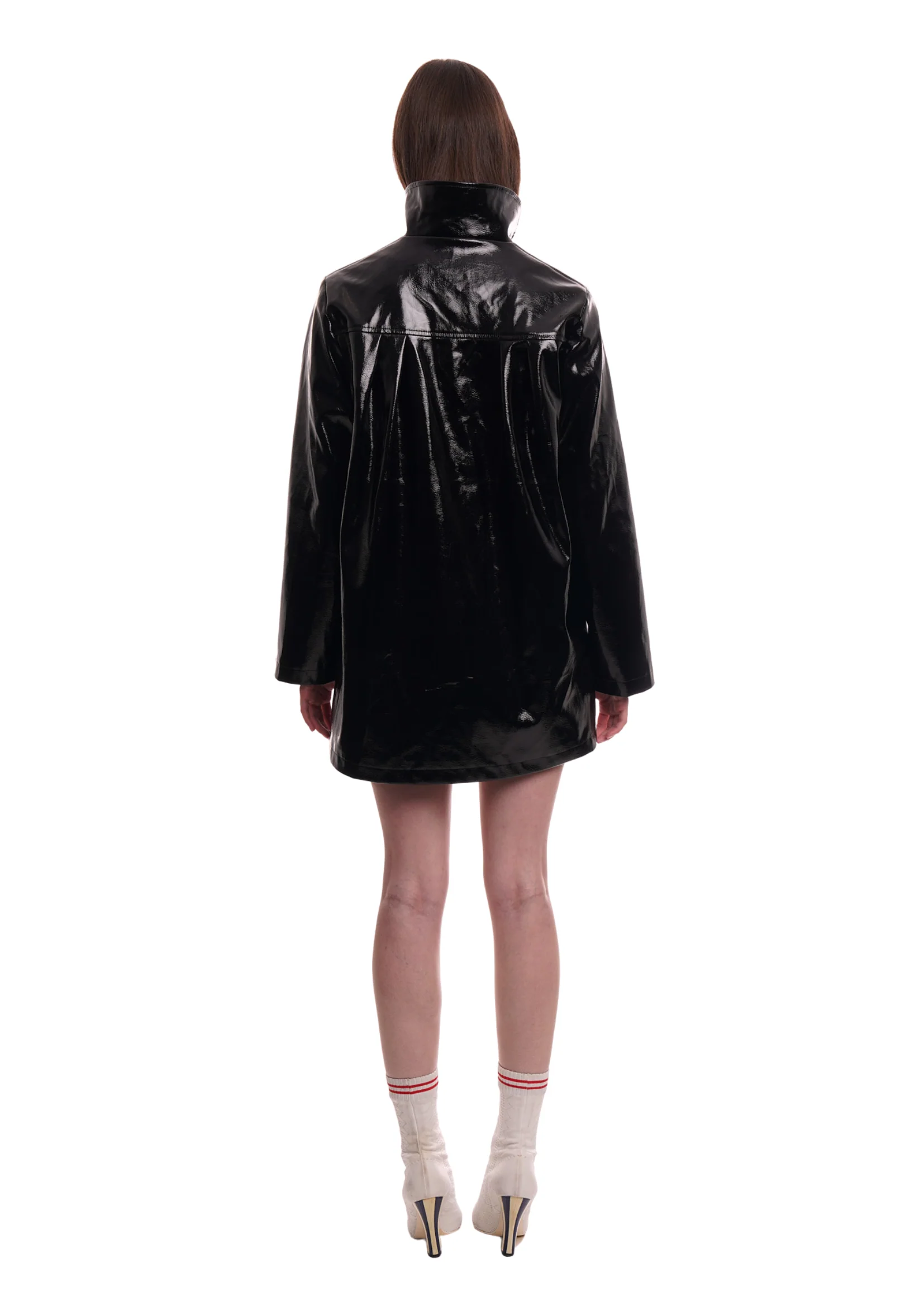 AFTER DARK COAT IN BLACK GLOSS - Image 6