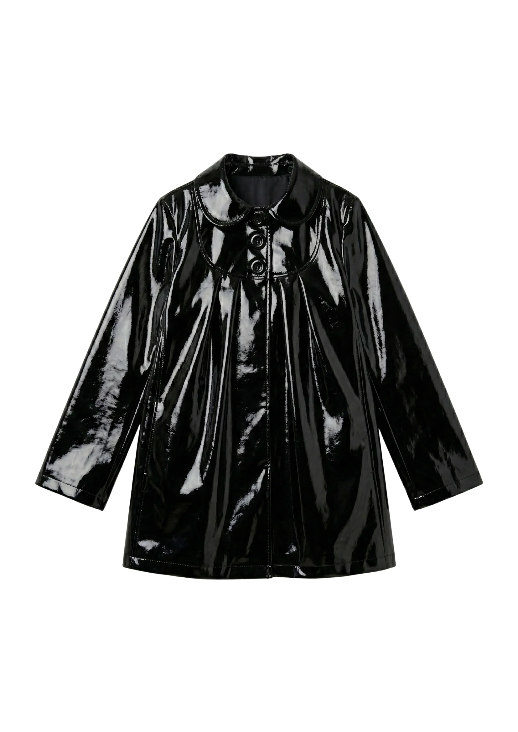AFTER DARK COAT IN BLACK GLOSS - Image 7