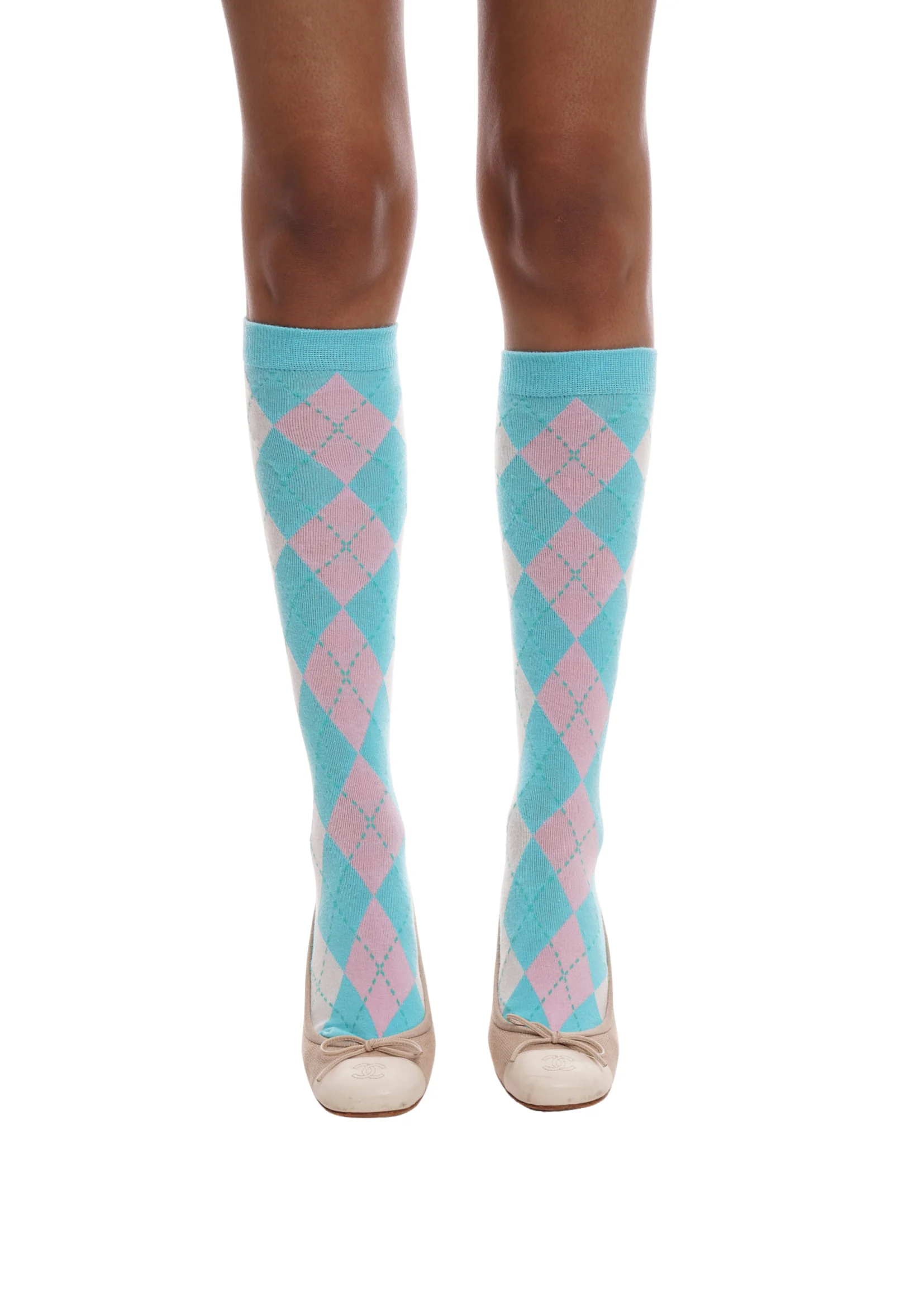 ARGYLE SOCKS IN BLUE & PINK - Image 3