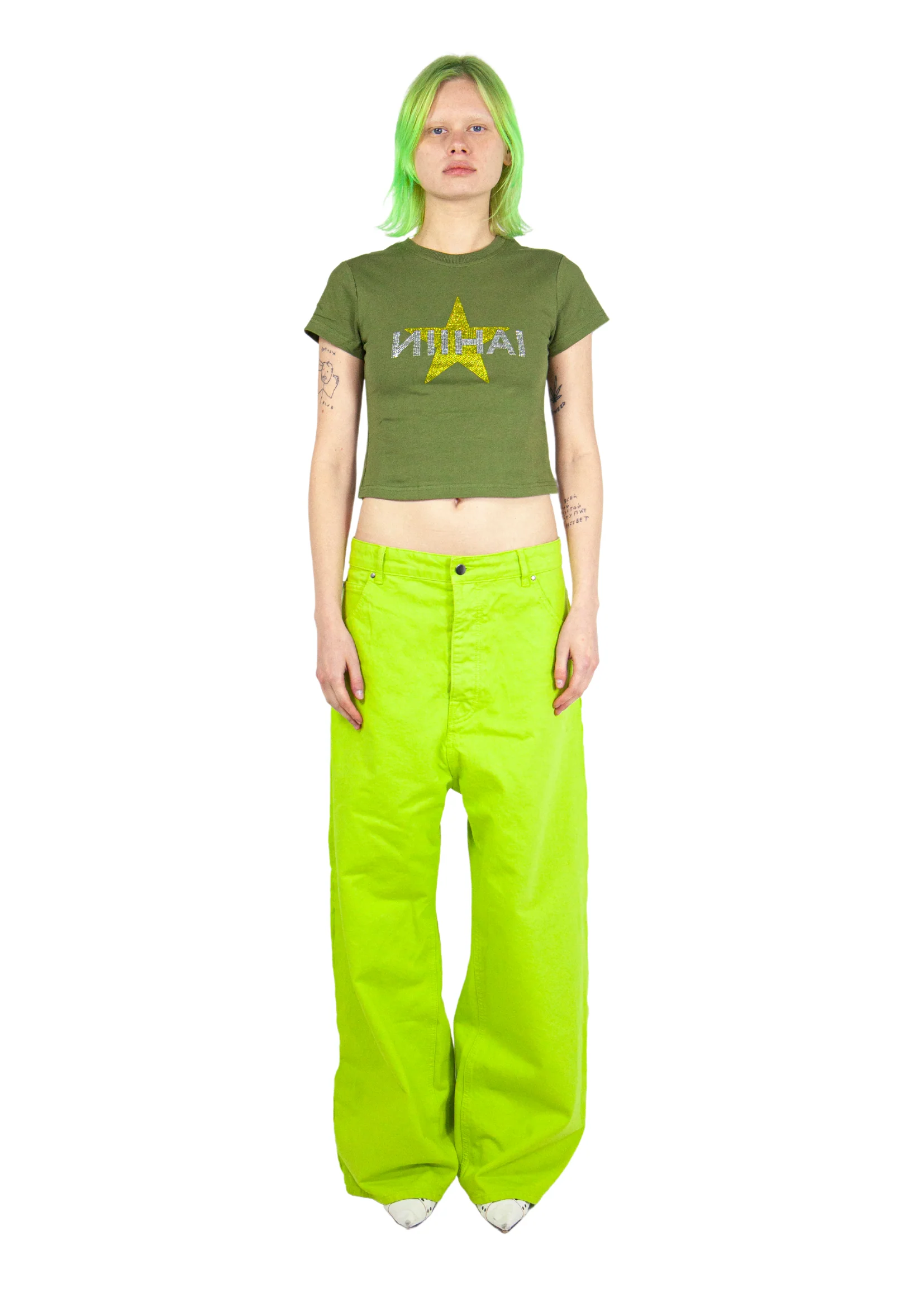 BAGGY JEANS IN LIME - Image 2