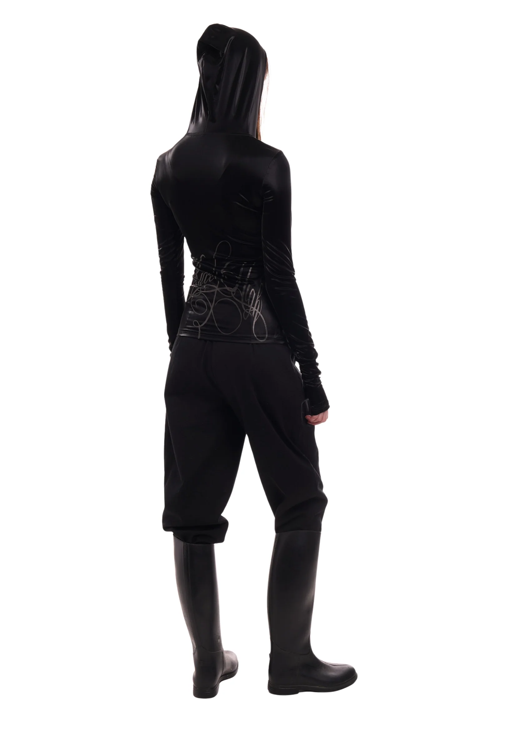 THE BELLA TOP IN BLACK GLOSS - Image 3
