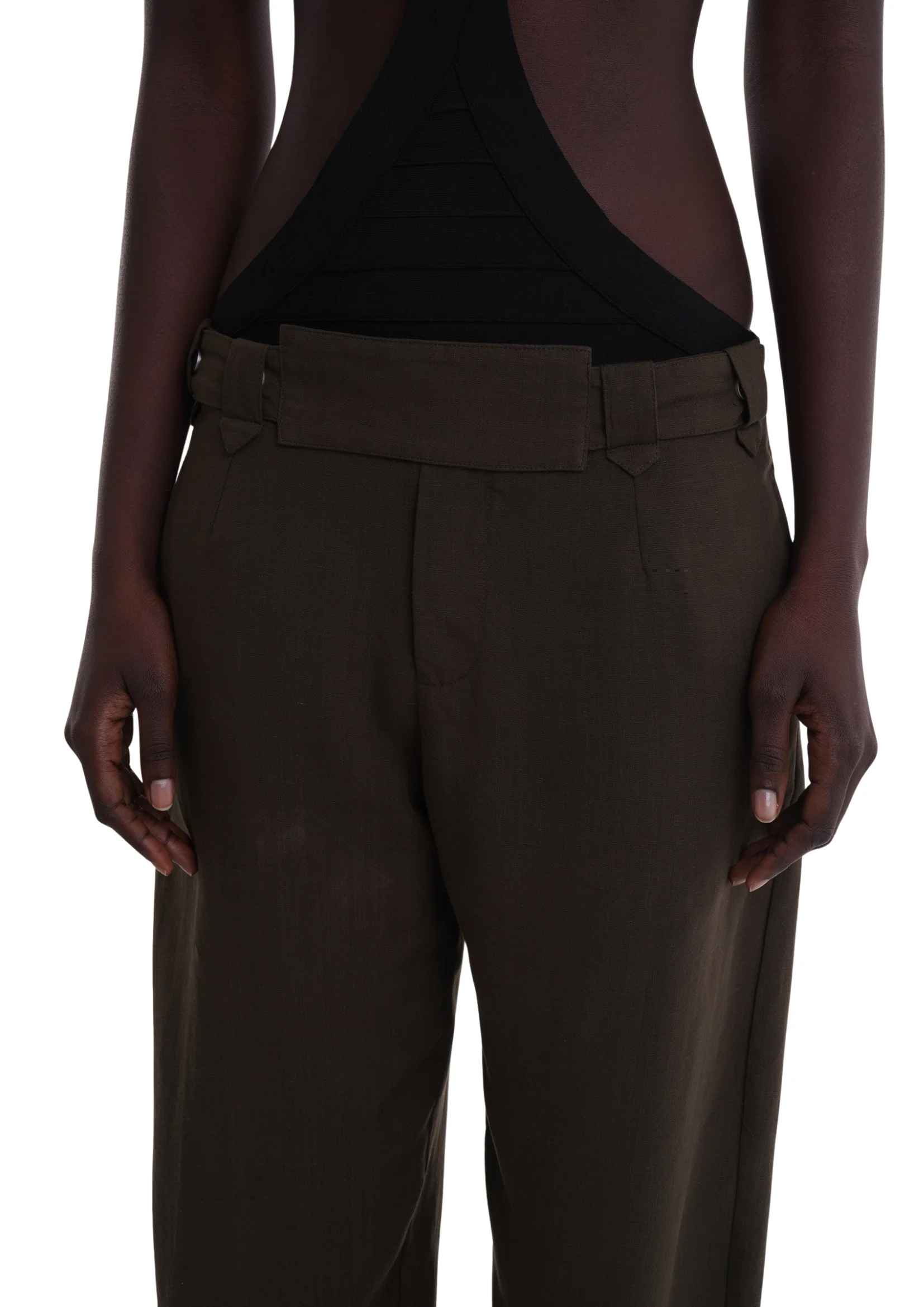 BELTED TROUSERS IN KHAKI - Image 2