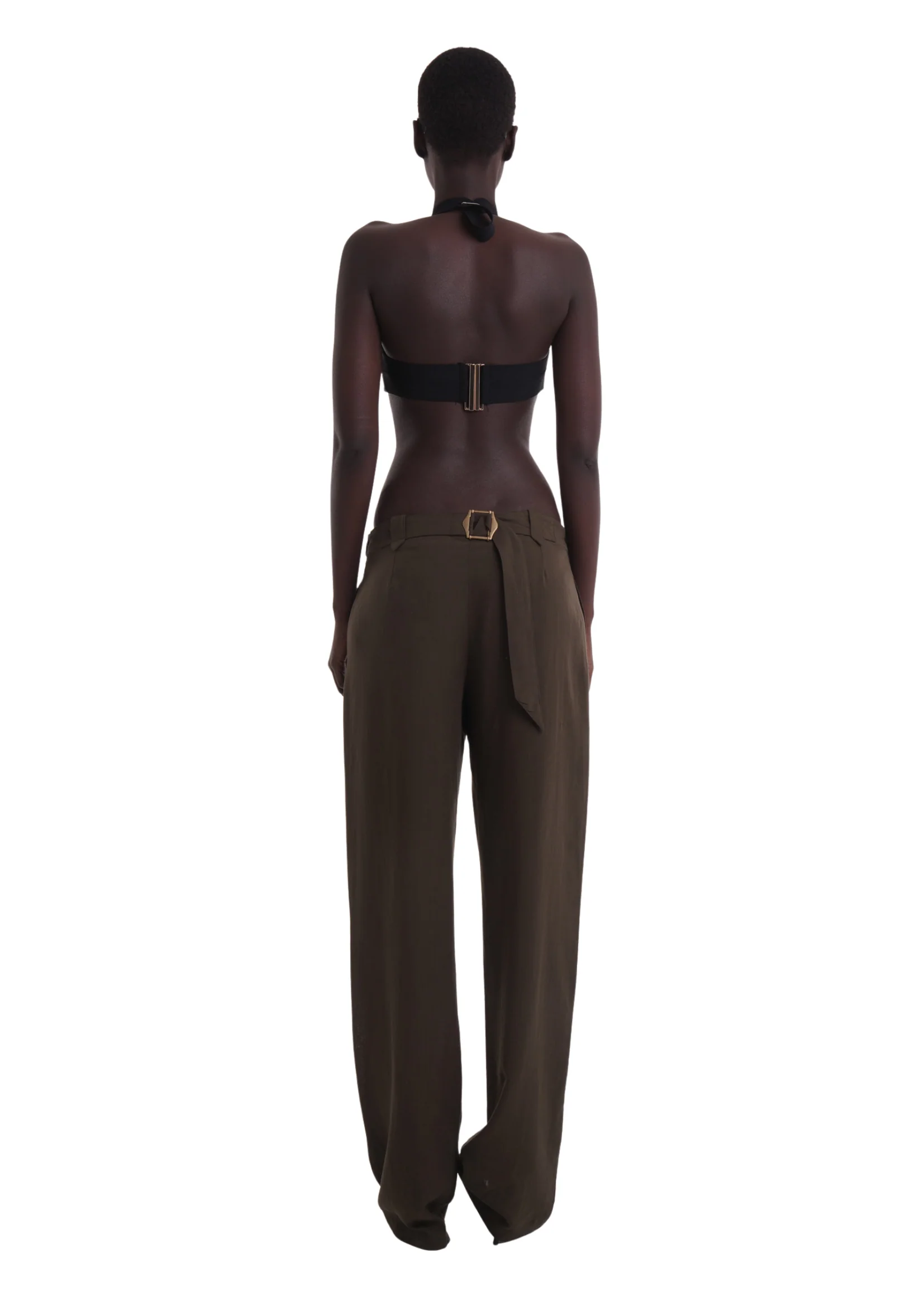 BELTED TROUSERS IN KHAKI - Image 4