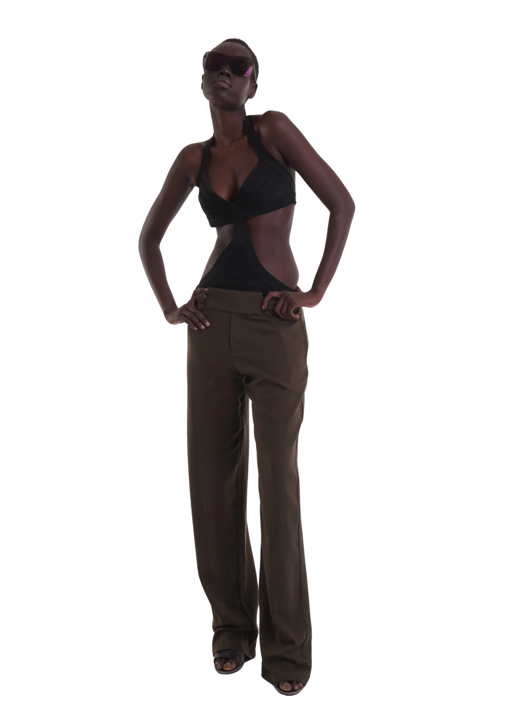 BELTED TROUSERS IN KHAKI - Image 5