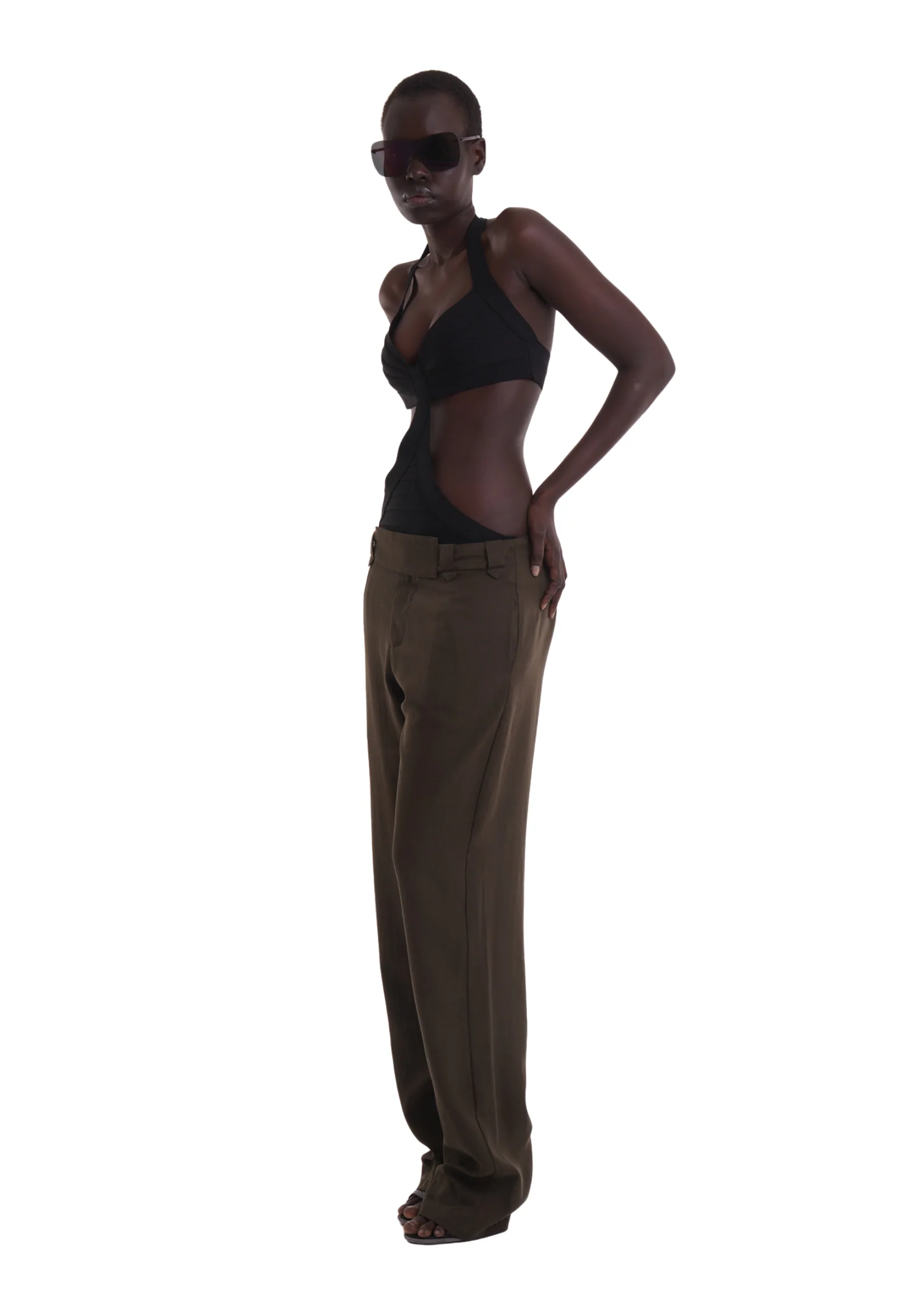 BELTED TROUSERS IN KHAKI - Image 6