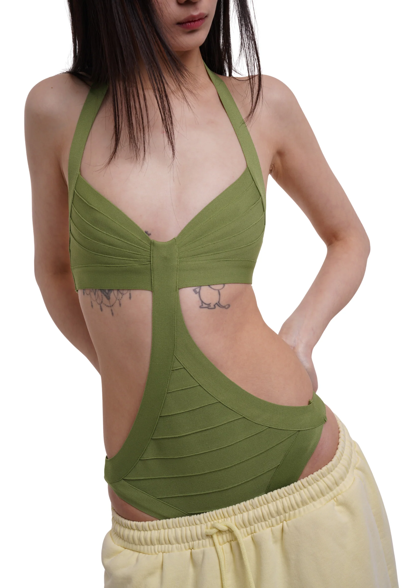 BOUND SWIMSUIT IN KHAKI - Image 2