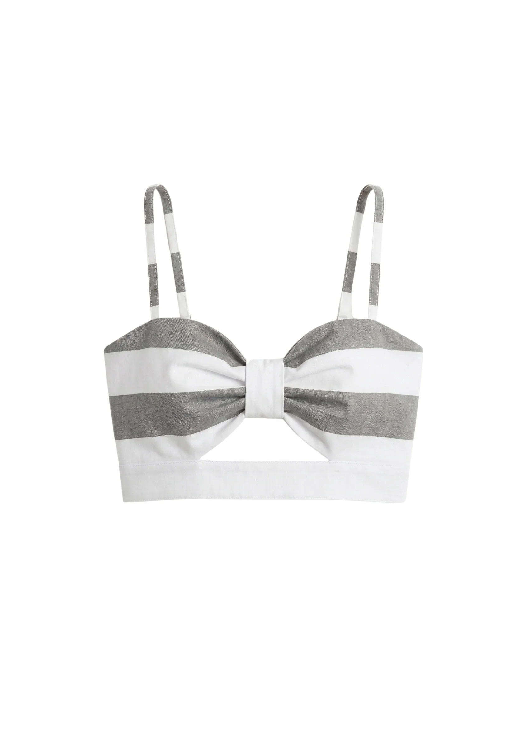BRALETTE IN GREY & WHITE STRIPES - Image 7