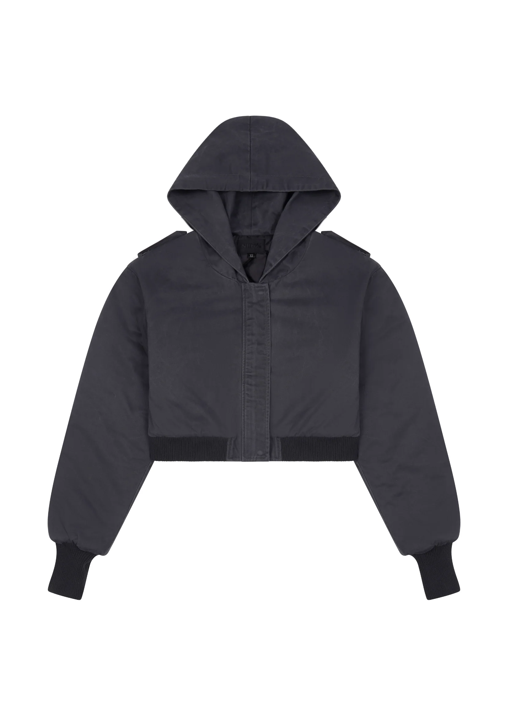 CAP CROP JACKET IN SMOKE - Image 3