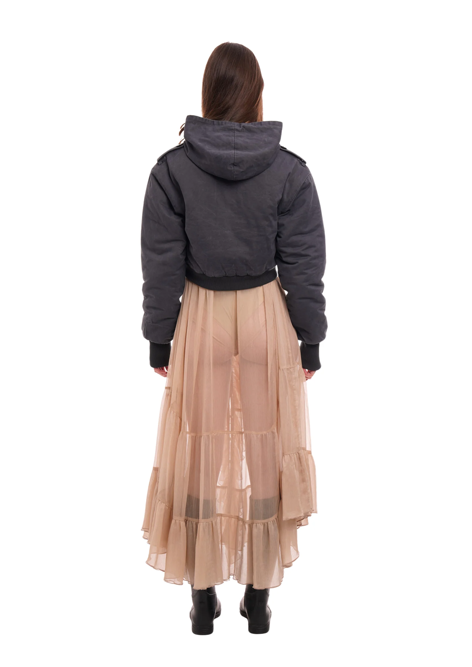 CAP CROP JACKET IN SMOKE - Image 6