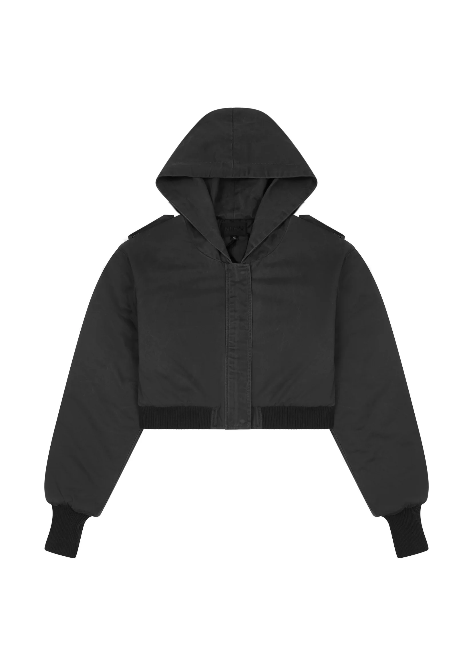 CAP CROP JACKET IN WORN BLACK