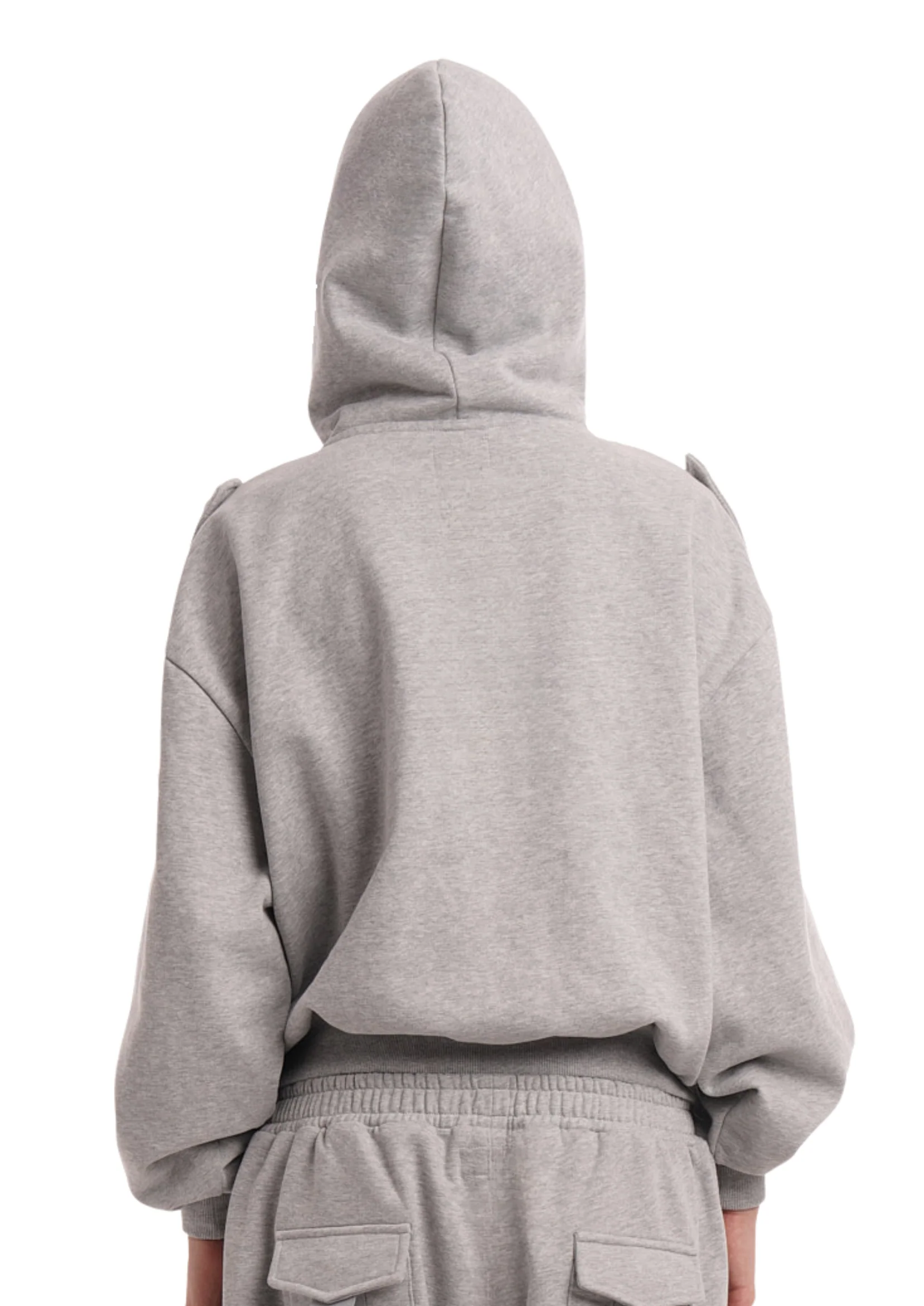 COVER HOODIE IN GREY MARL - Image 6