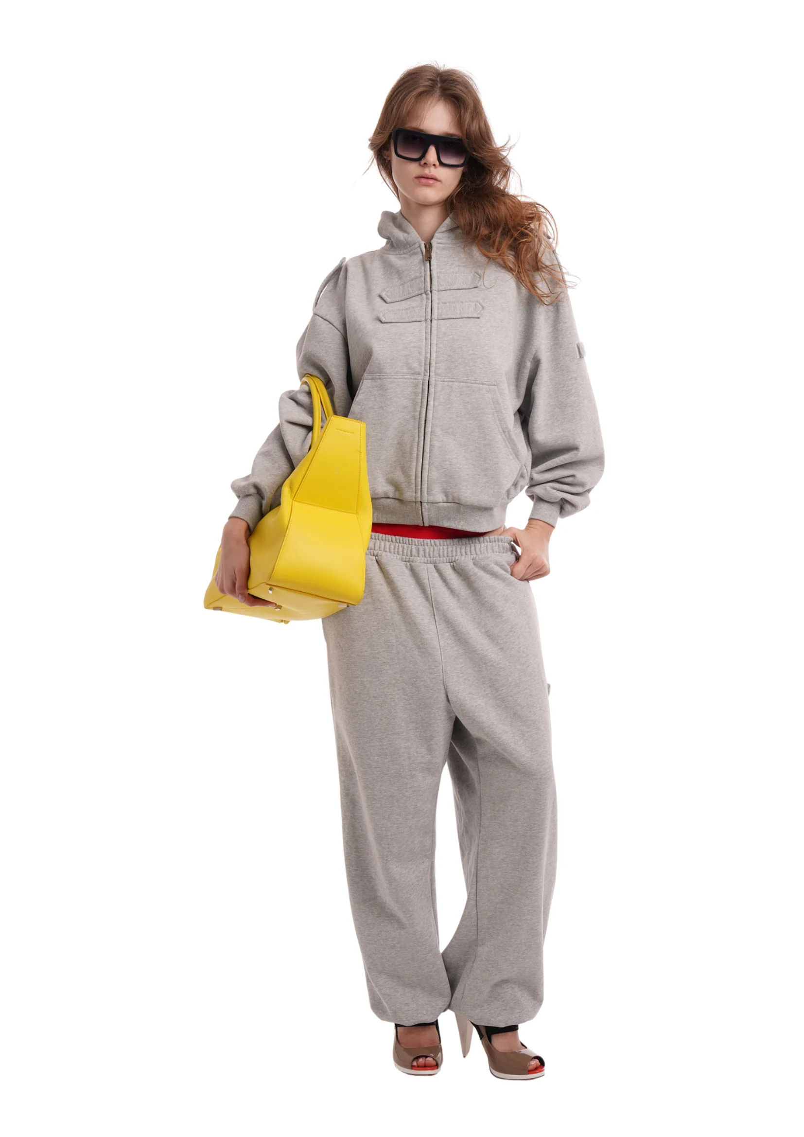 COVER HOODIE IN GREY MARL - Image 8