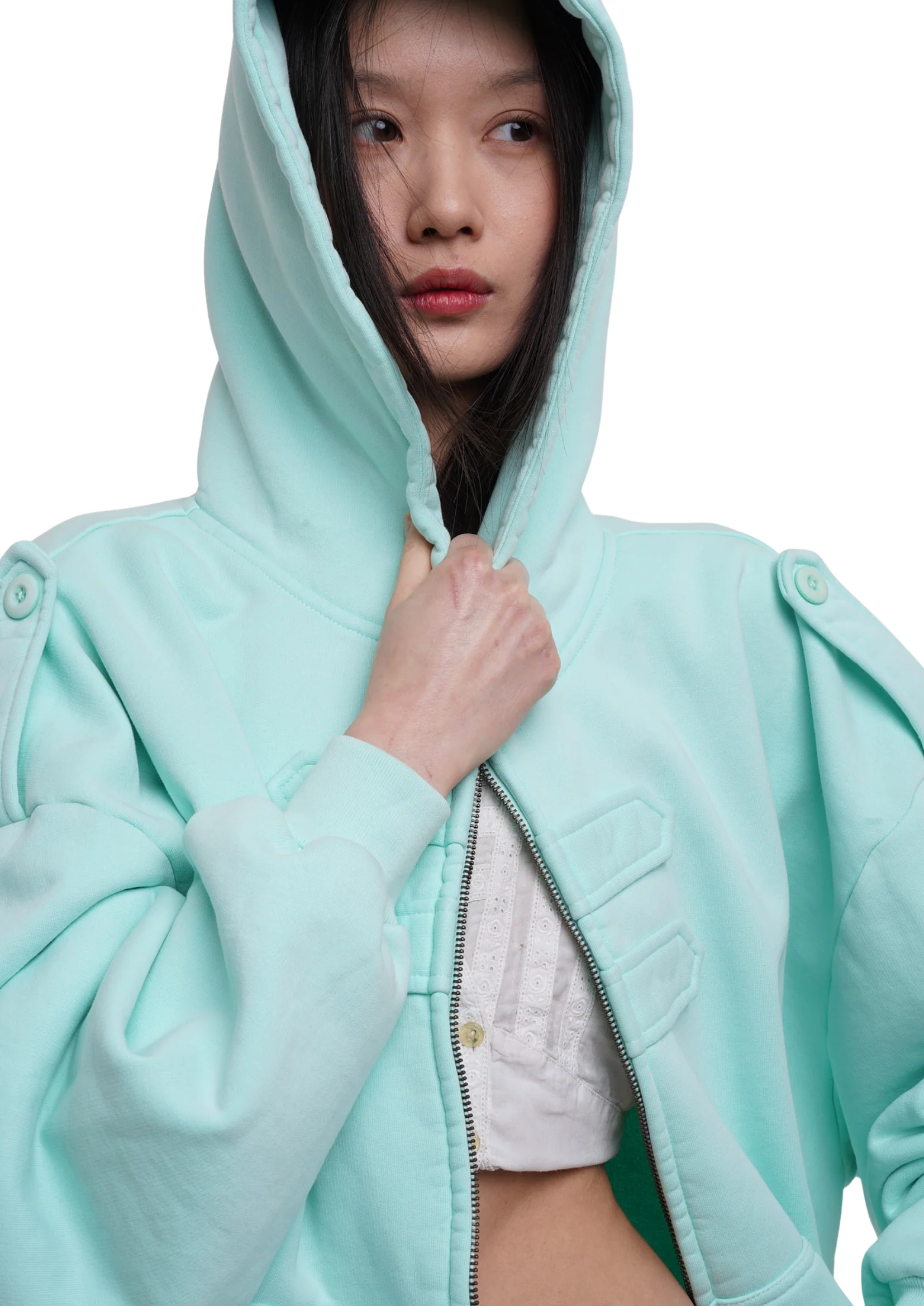 COVER HOODIE IN ICE - Image 10