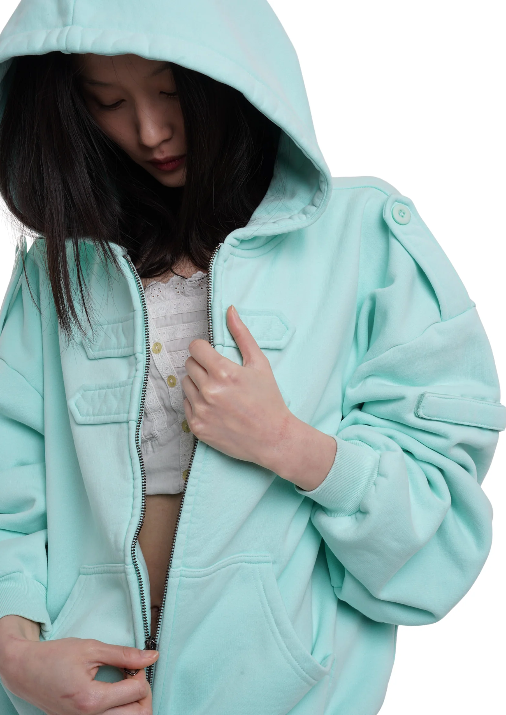 COVER HOODIE IN ICE - Image 8