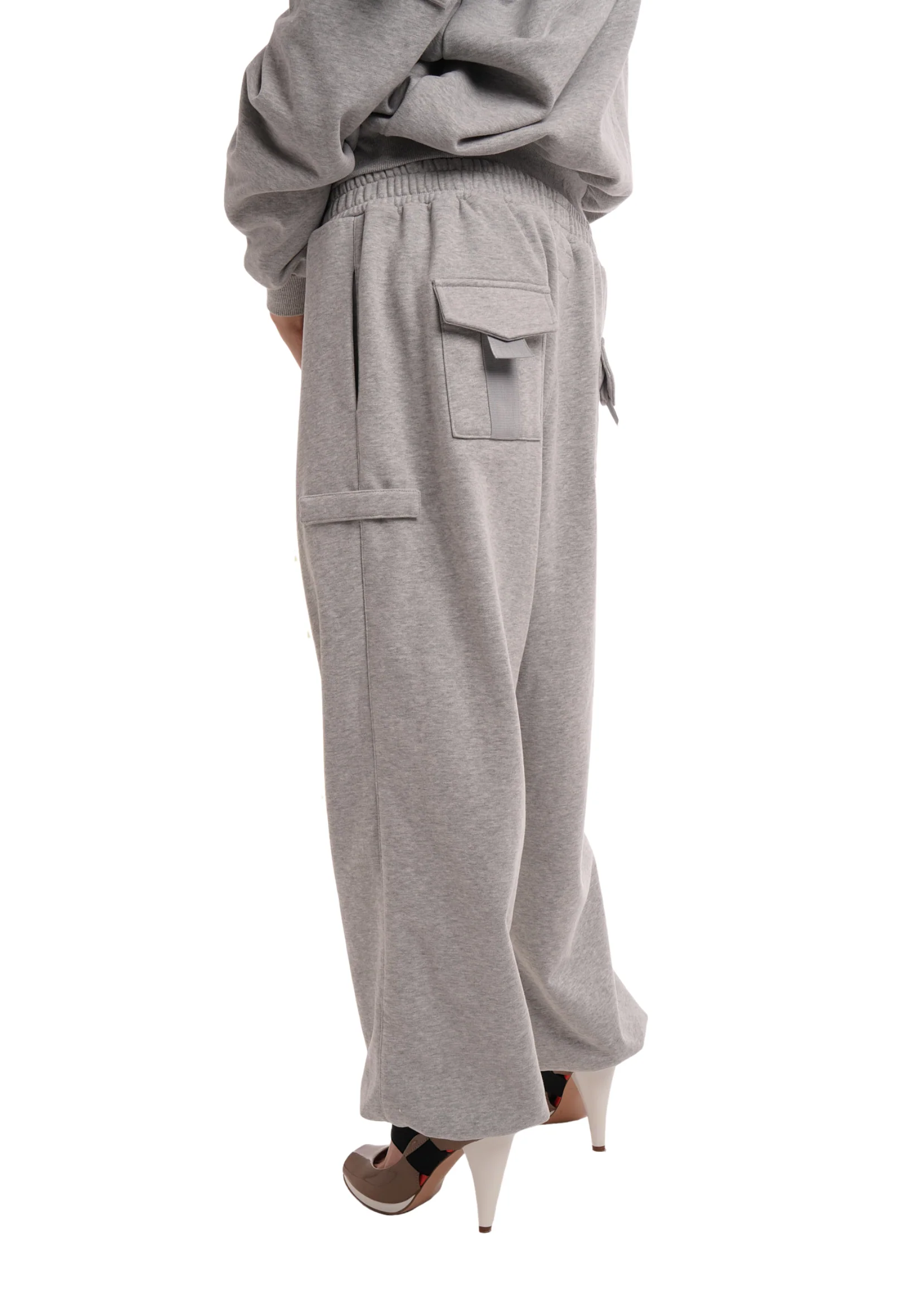 COVER TRACK PANTS IN GREY MARL - Image 6