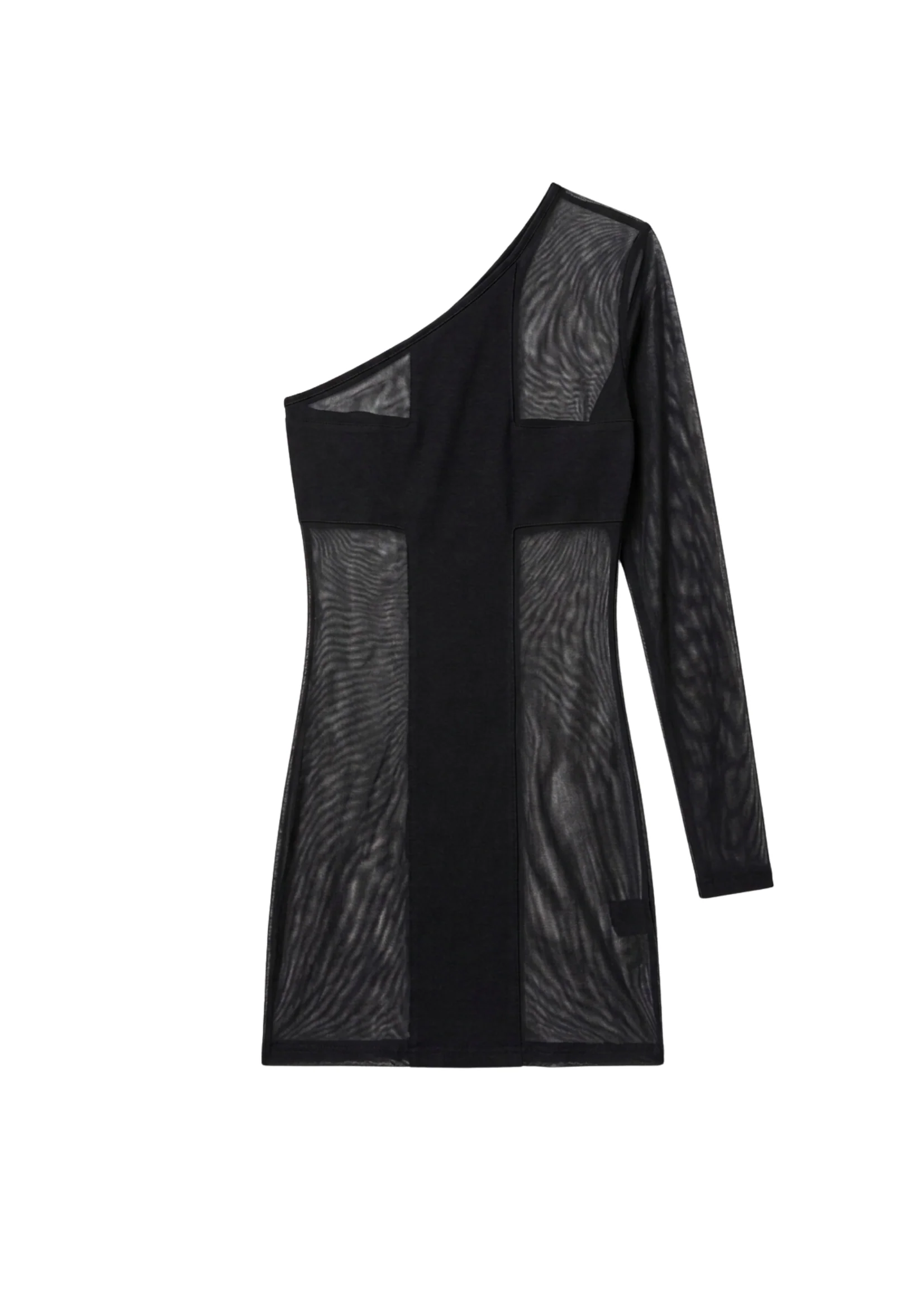 CROSS MESH DRESS IN BLACK - Image 2