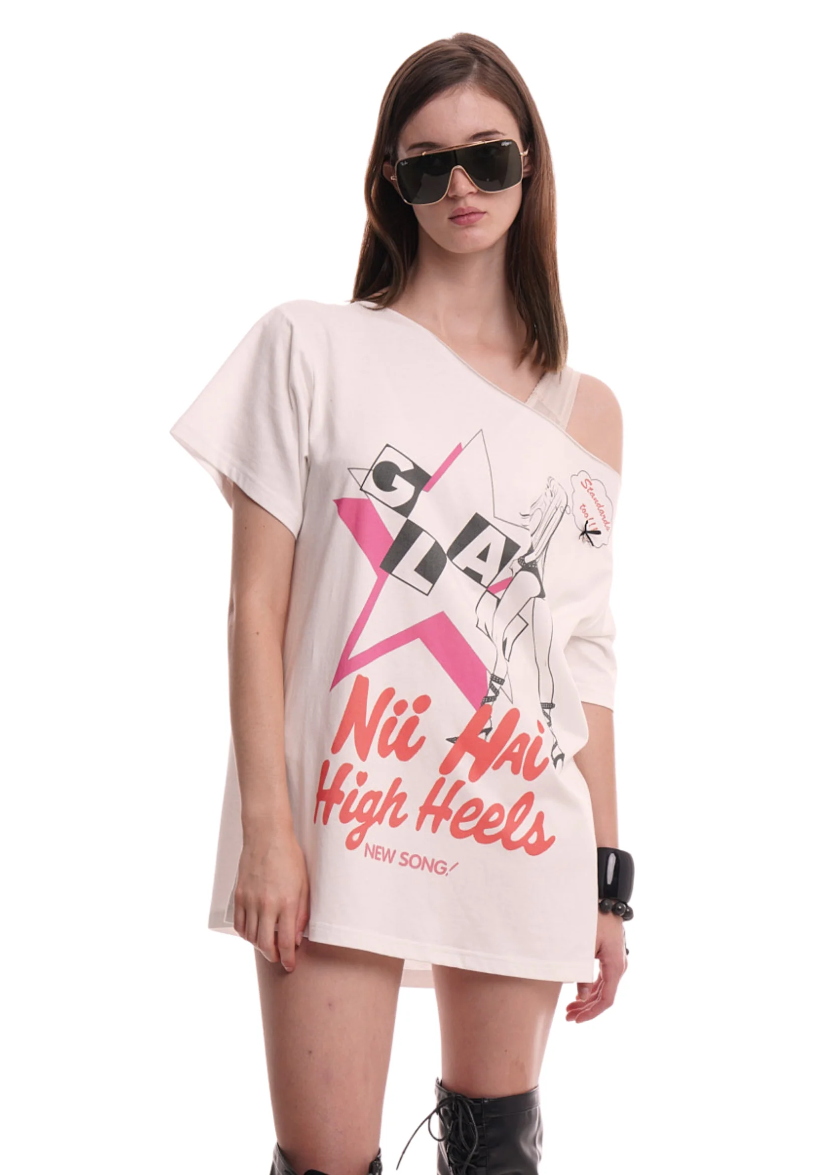 DUBS TEE IN WHITE & PINK - Image 3