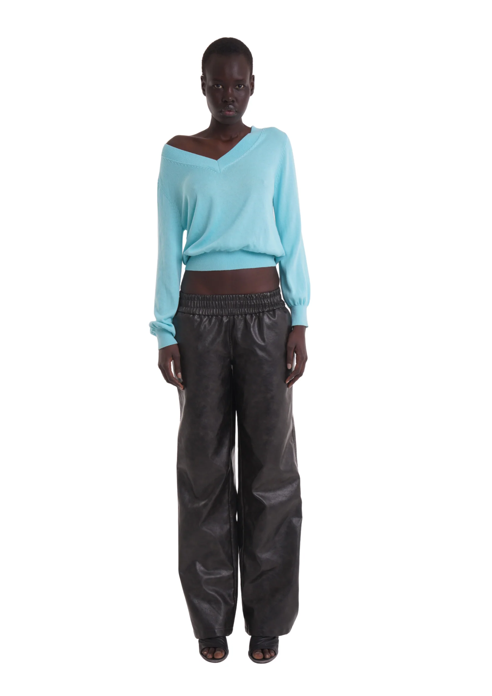 ELASTIC FAUX LEATHER TROUSERS - Image 3