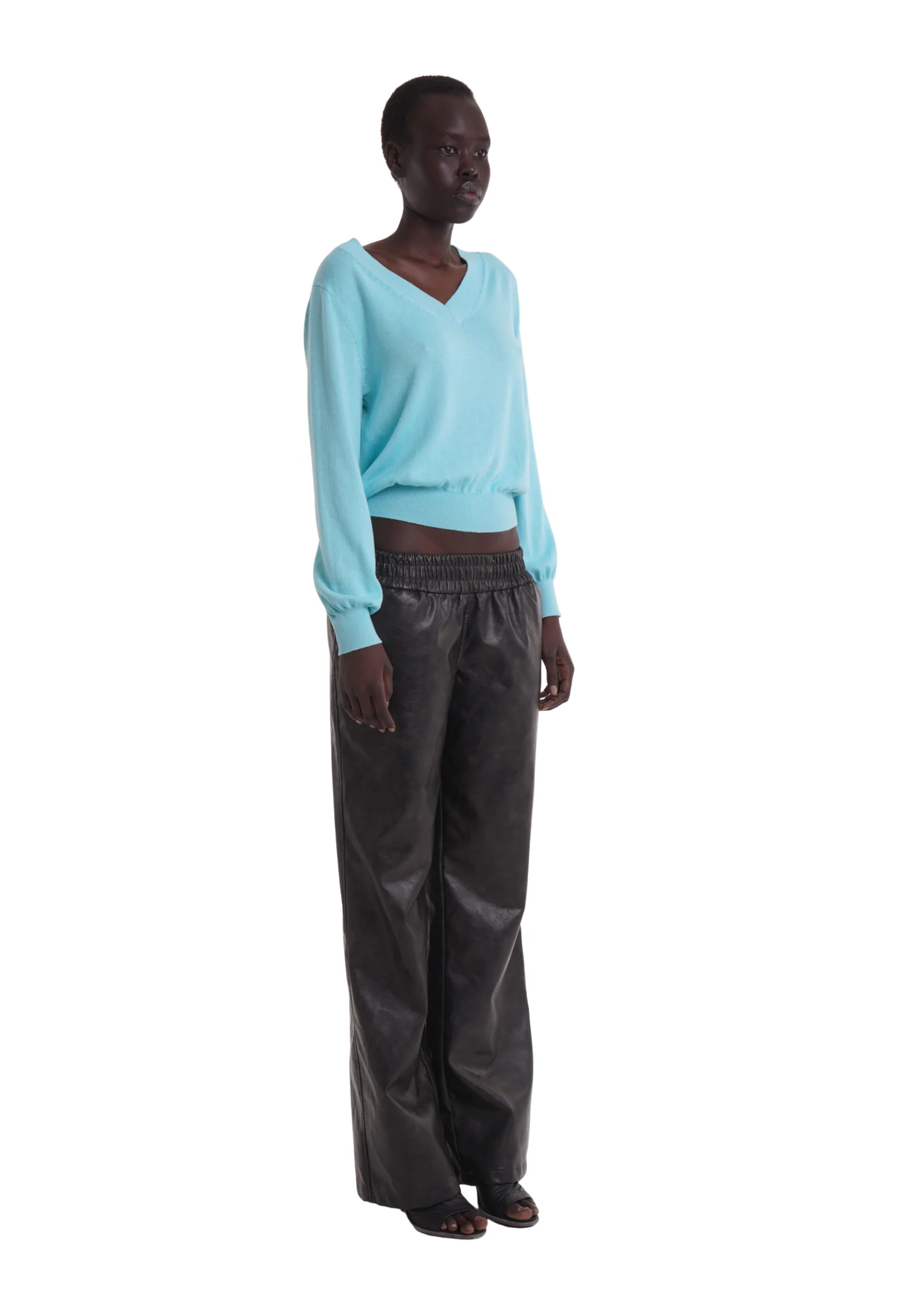 ELASTIC FAUX LEATHER TROUSERS - Image 4