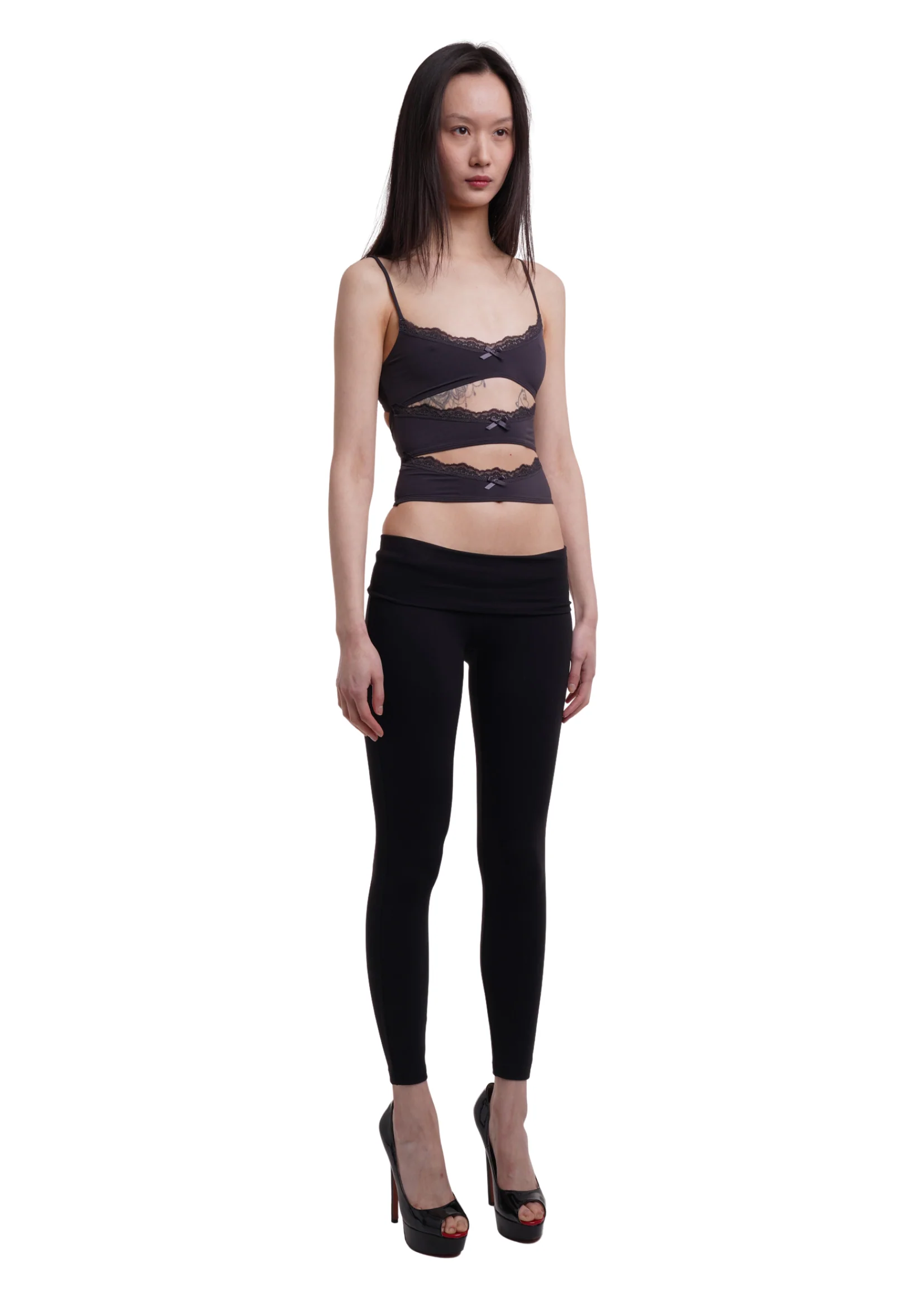 FOLD OVER LEGGINGS IN BLACK - Image 2