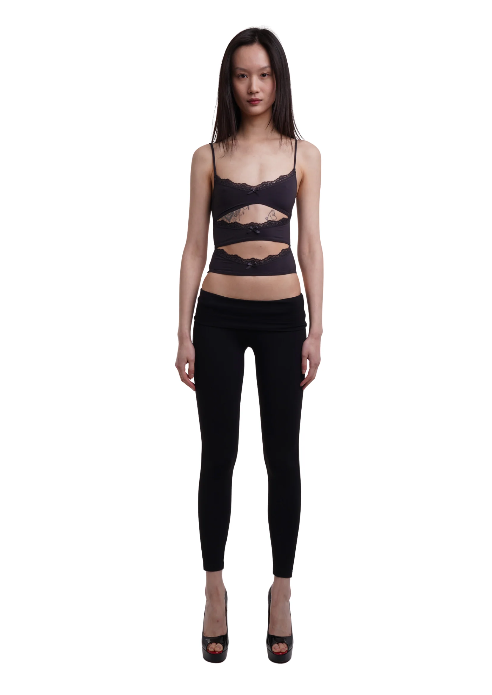 FOLD OVER LEGGINGS IN BLACK - Image 3