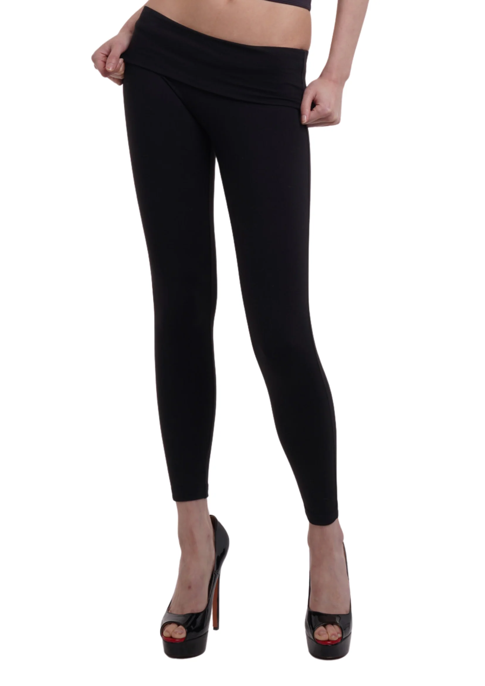 FOLD OVER LEGGINGS IN BLACK - Image 4
