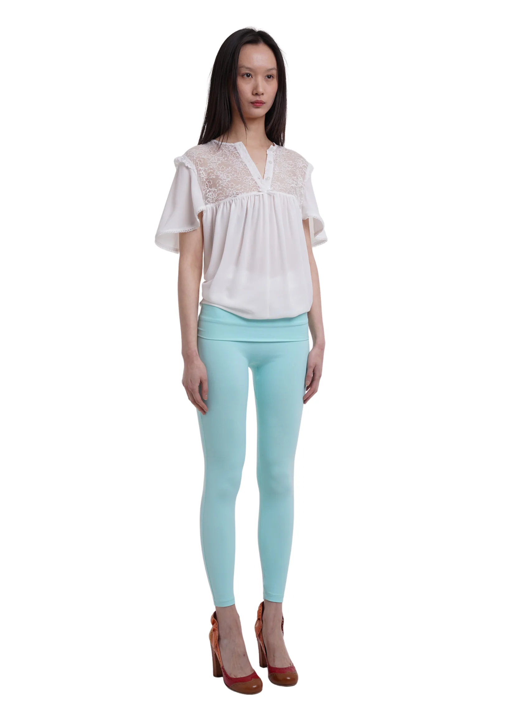 FOLD OVER LEGGINGS IN ICE - Image 2