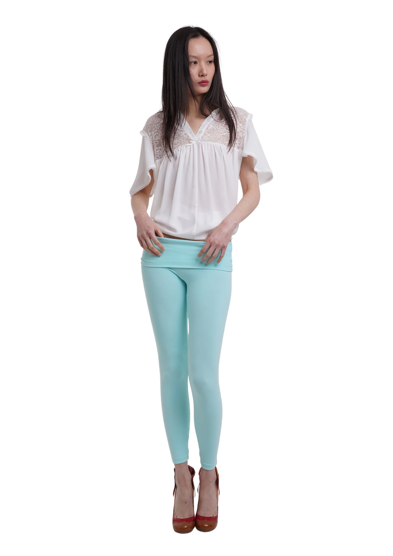 FOLD OVER LEGGINGS IN ICE - Image 4