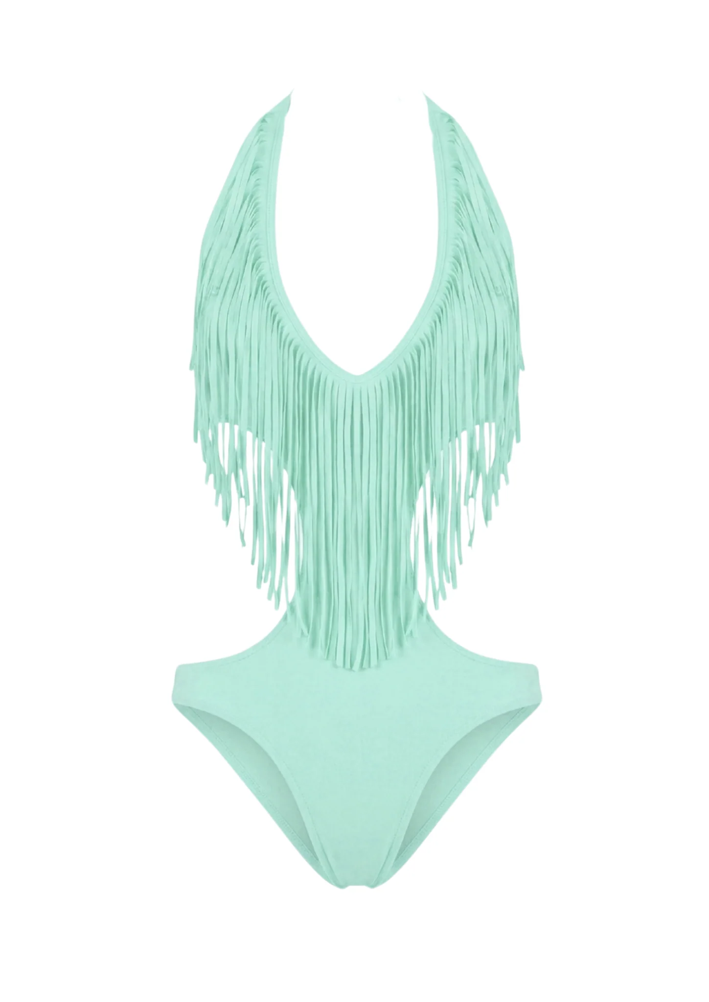 FRINGE BODYSUIT IN ICE - Image 5