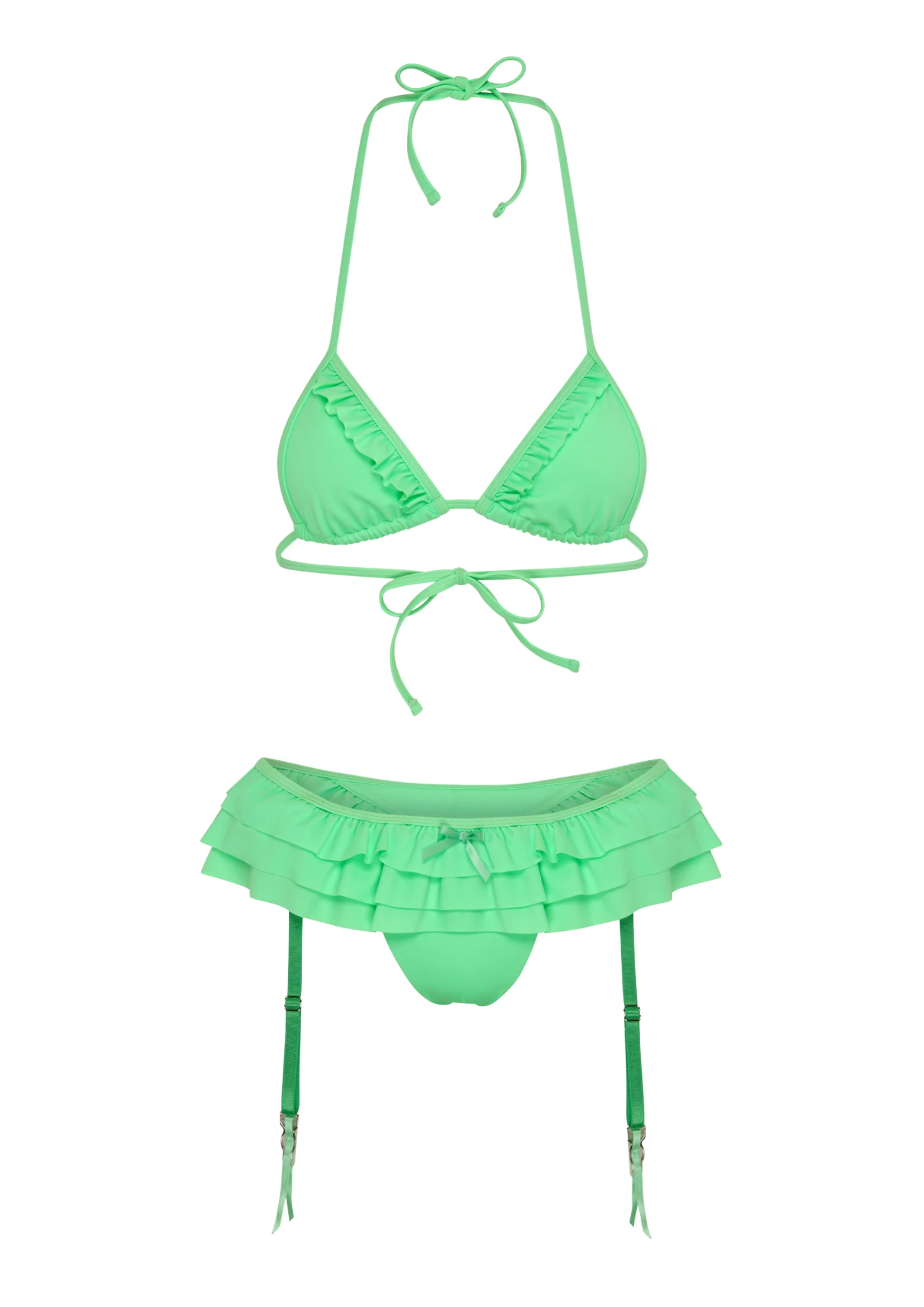 GARTER BIKINI IN AQUAMARINE