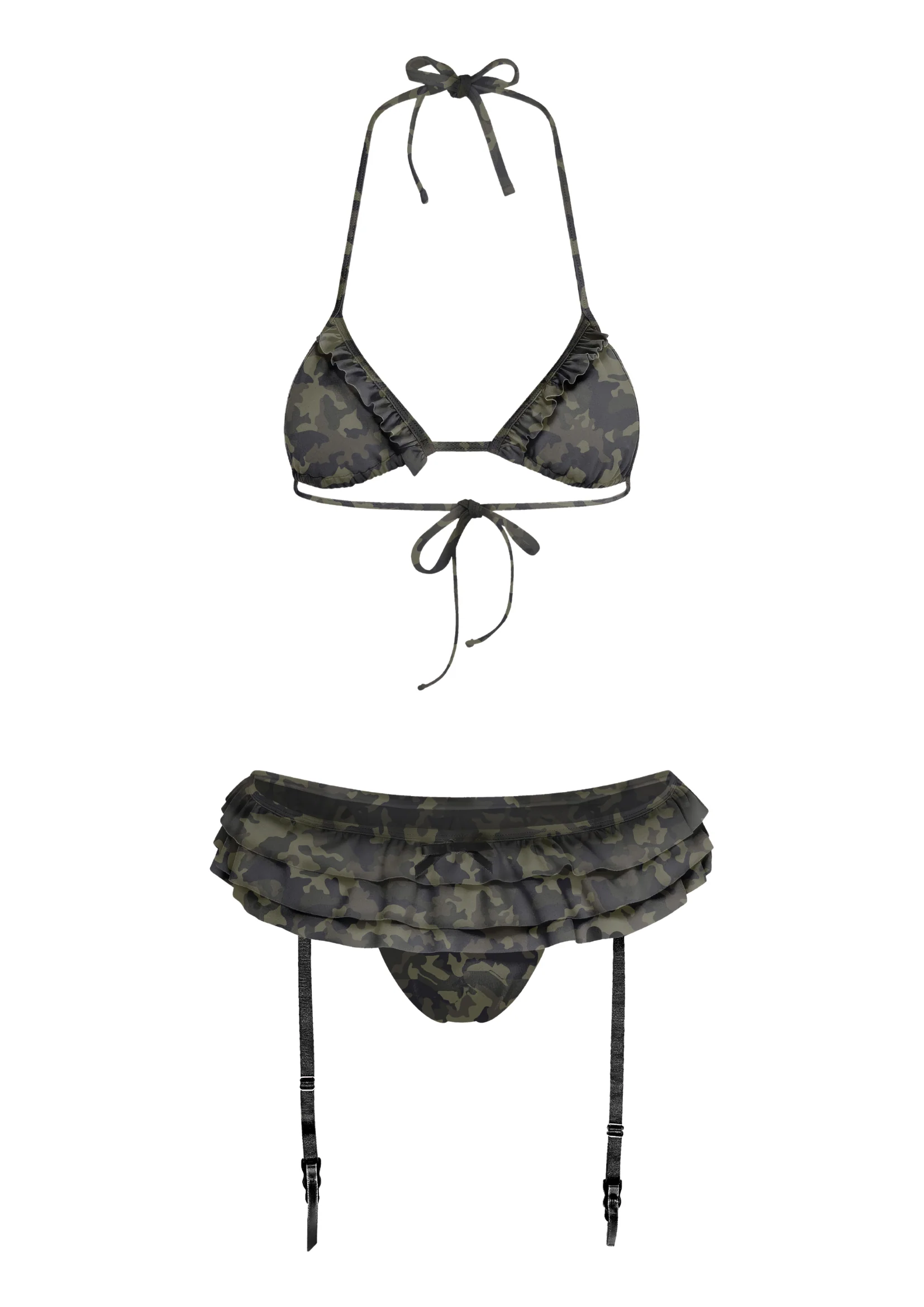 GARTER BIKINI IN CAMO