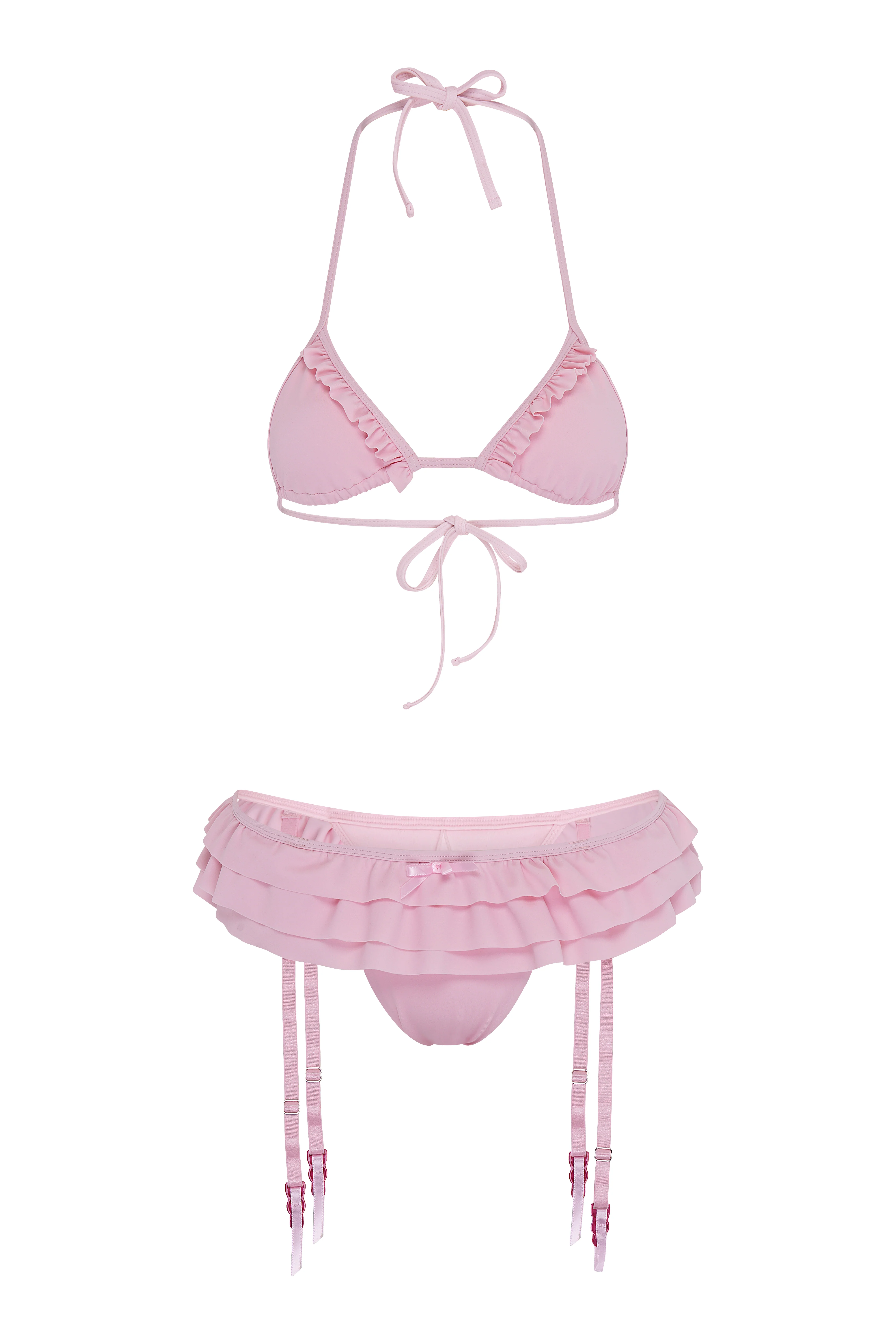 GARTER BIKINI IN BABY PINK - Image 4