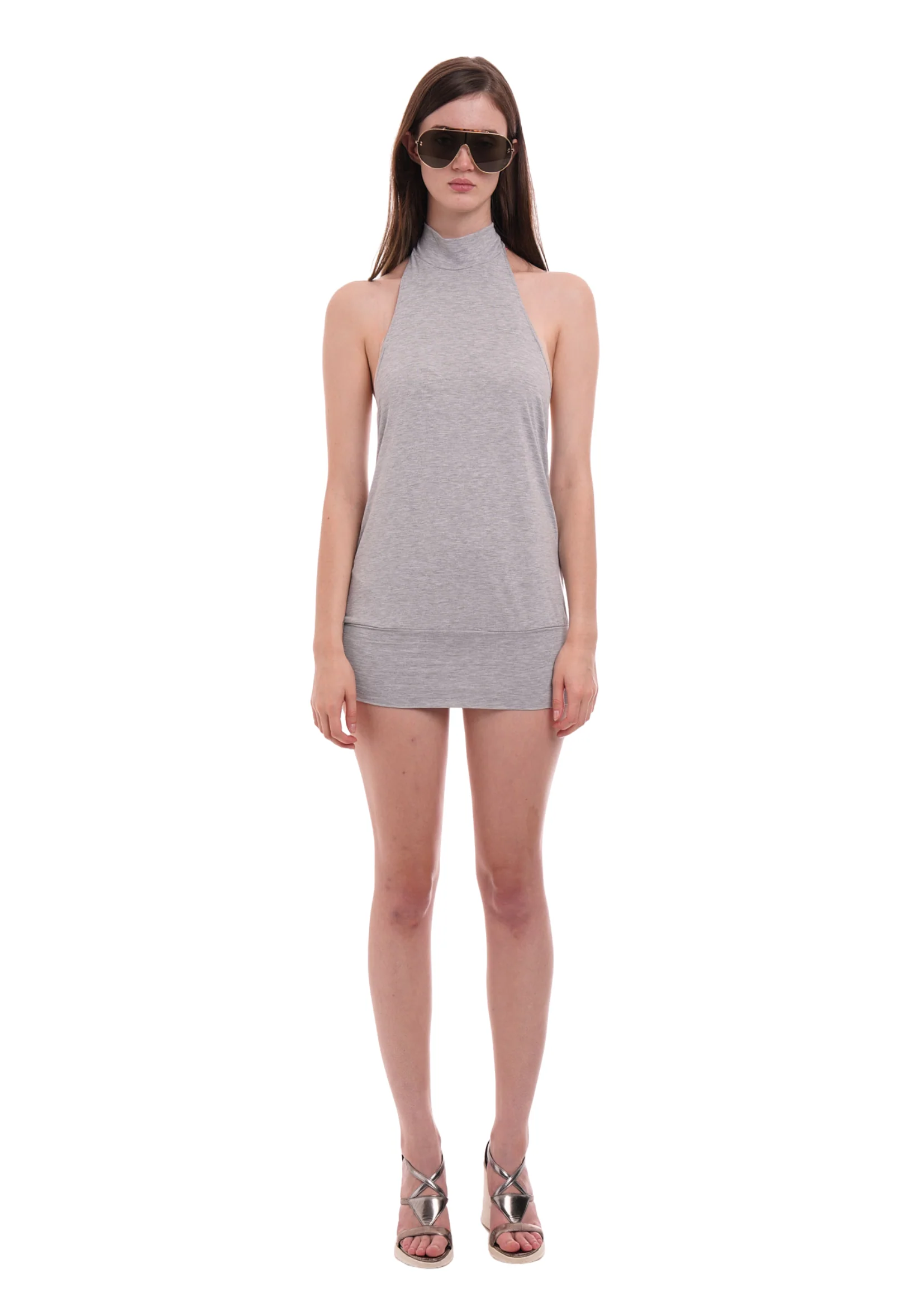 HALO DRESS IN GREY MARL - Image 4