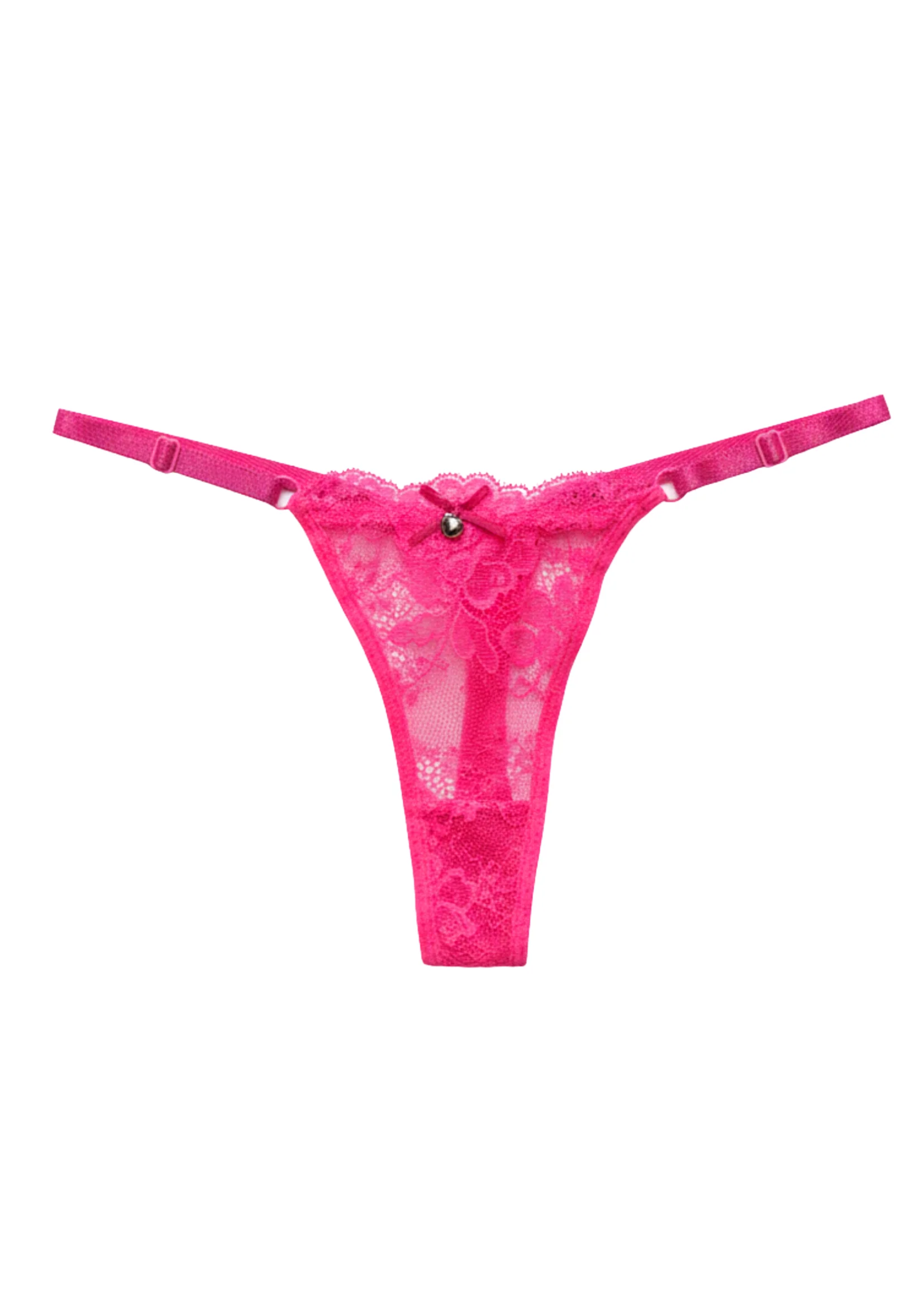 HOT PINK LACE THONG