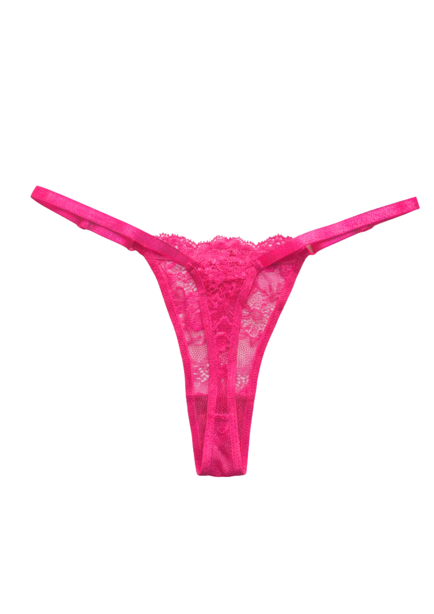 HOT PINK LACE THONG - Image 2