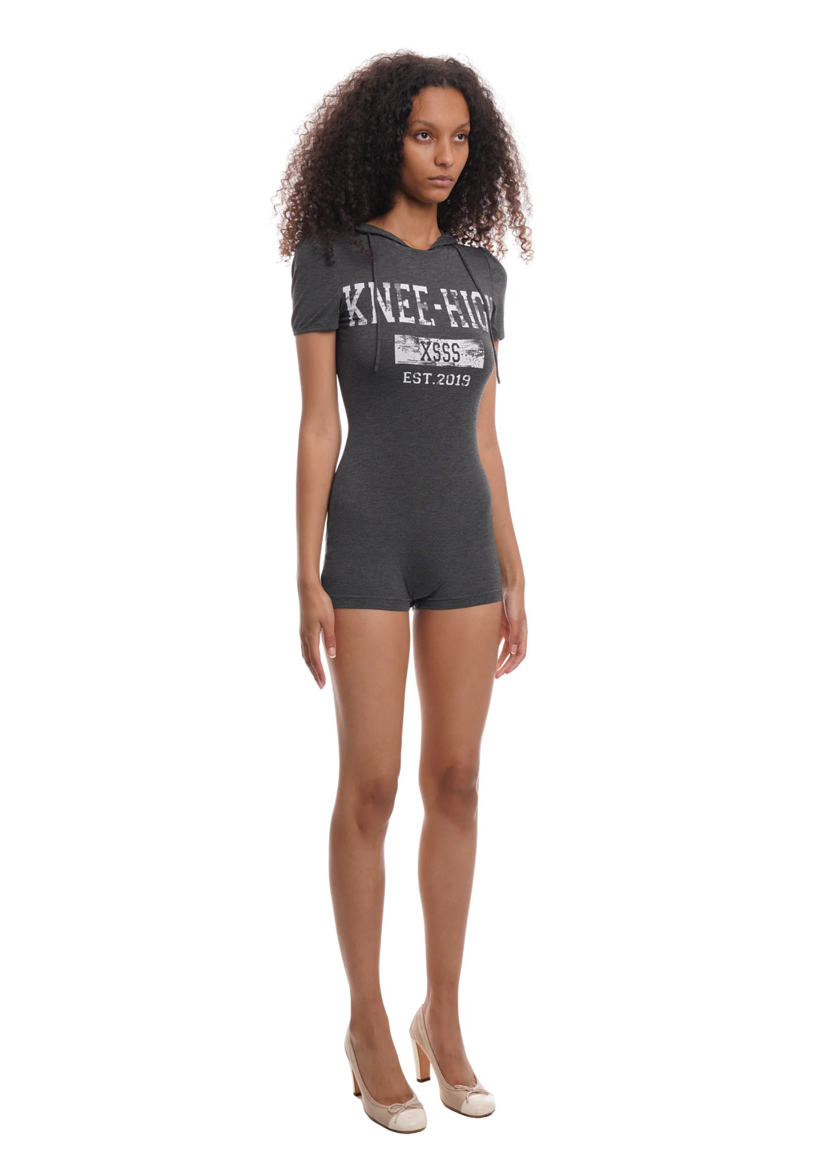 KNEE HIGH PLAYSUIT IN DARK GREY - Image 2