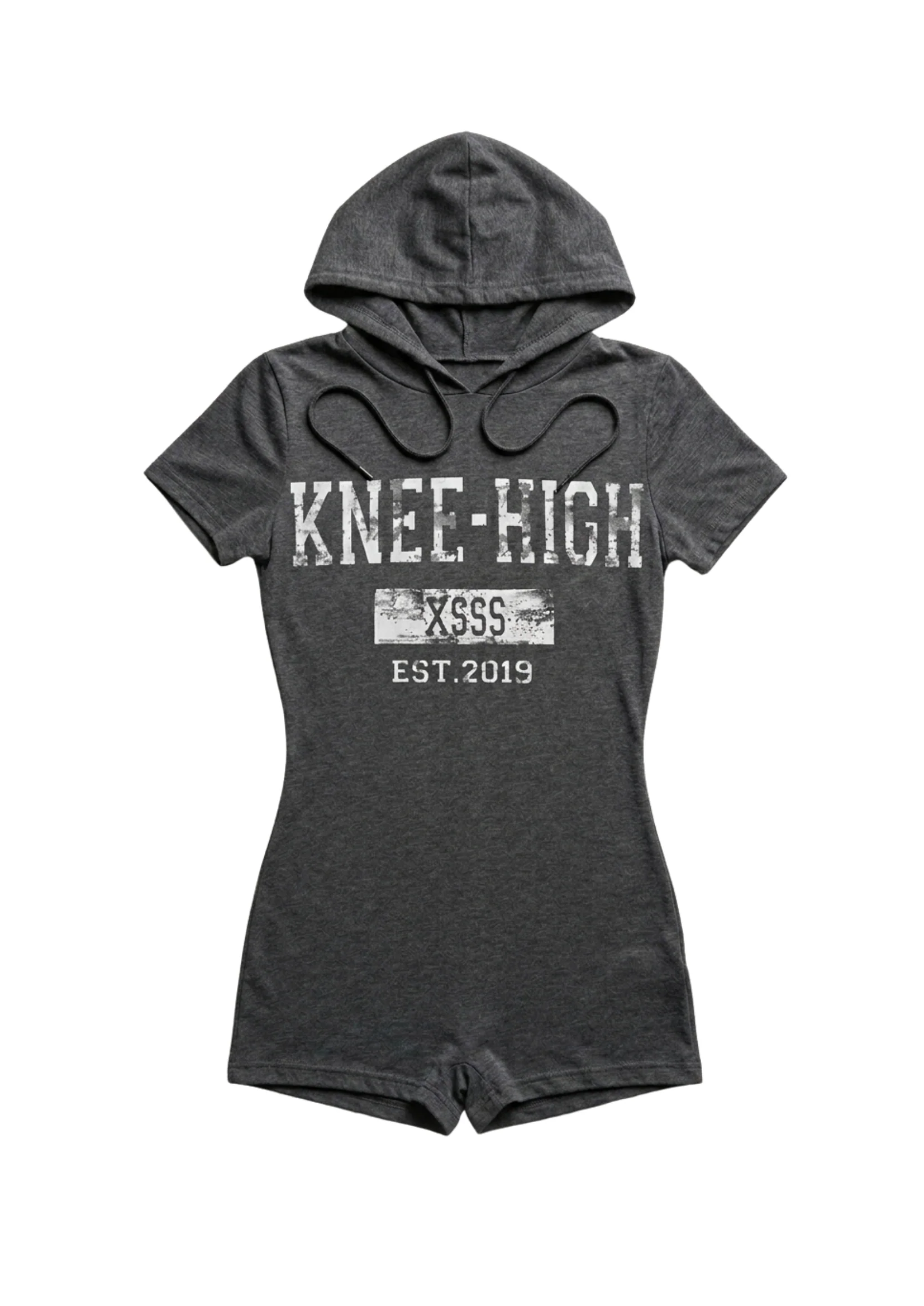 KNEE HIGH PLAYSUIT IN DARK GREY - Image 6