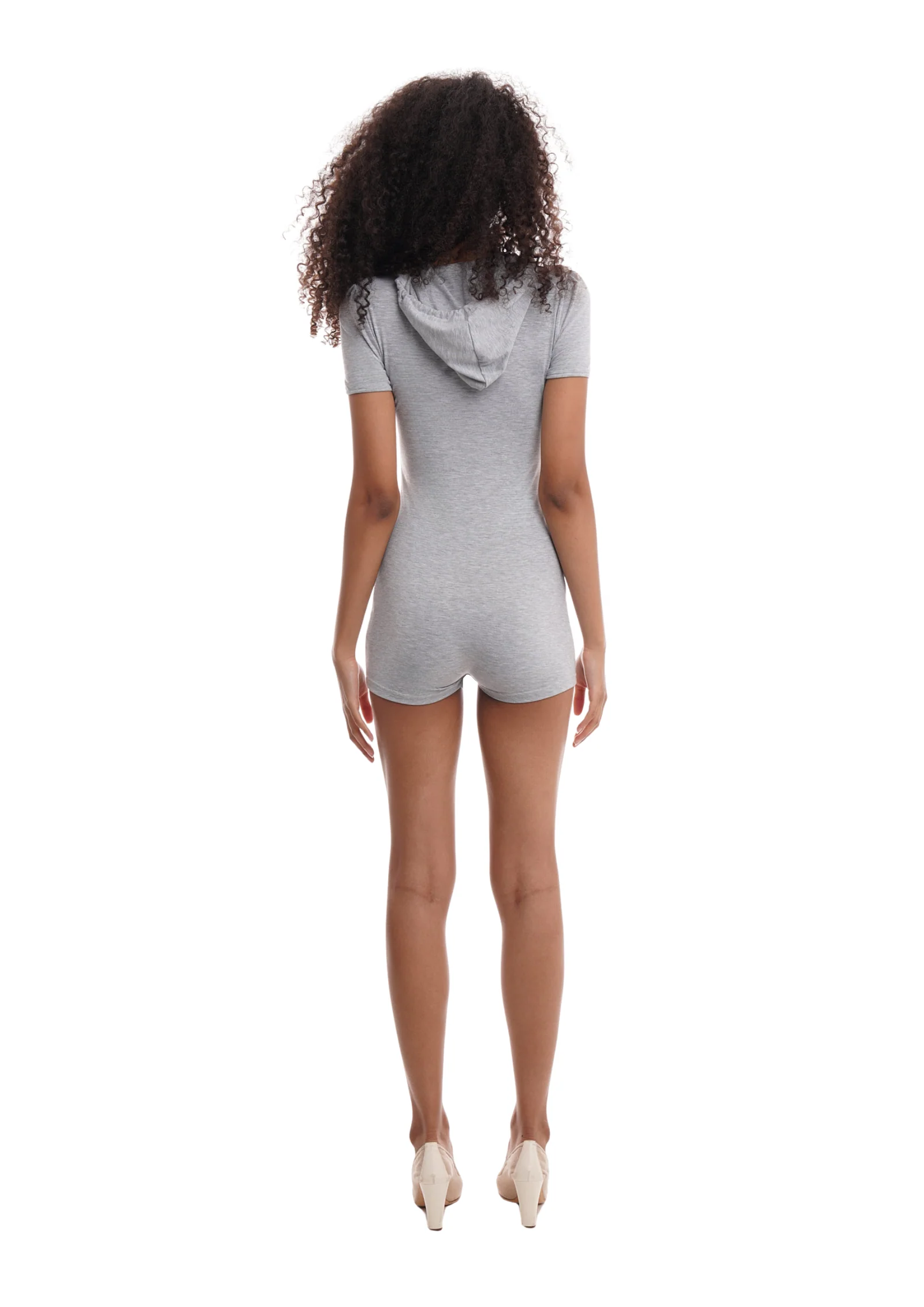 KNEE HIGH PLAYSUIT IN GREY MARL - Image 5