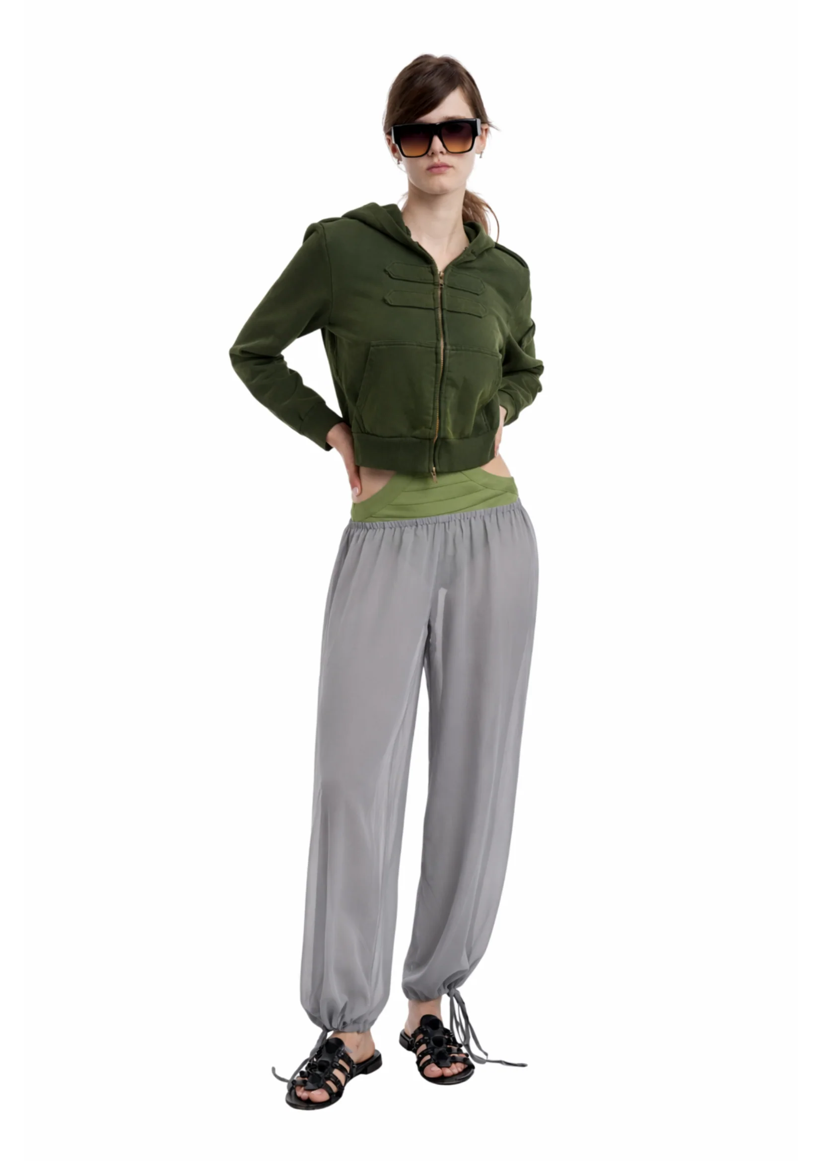 LENA TROUSERS IN DARK GREY - Image 2