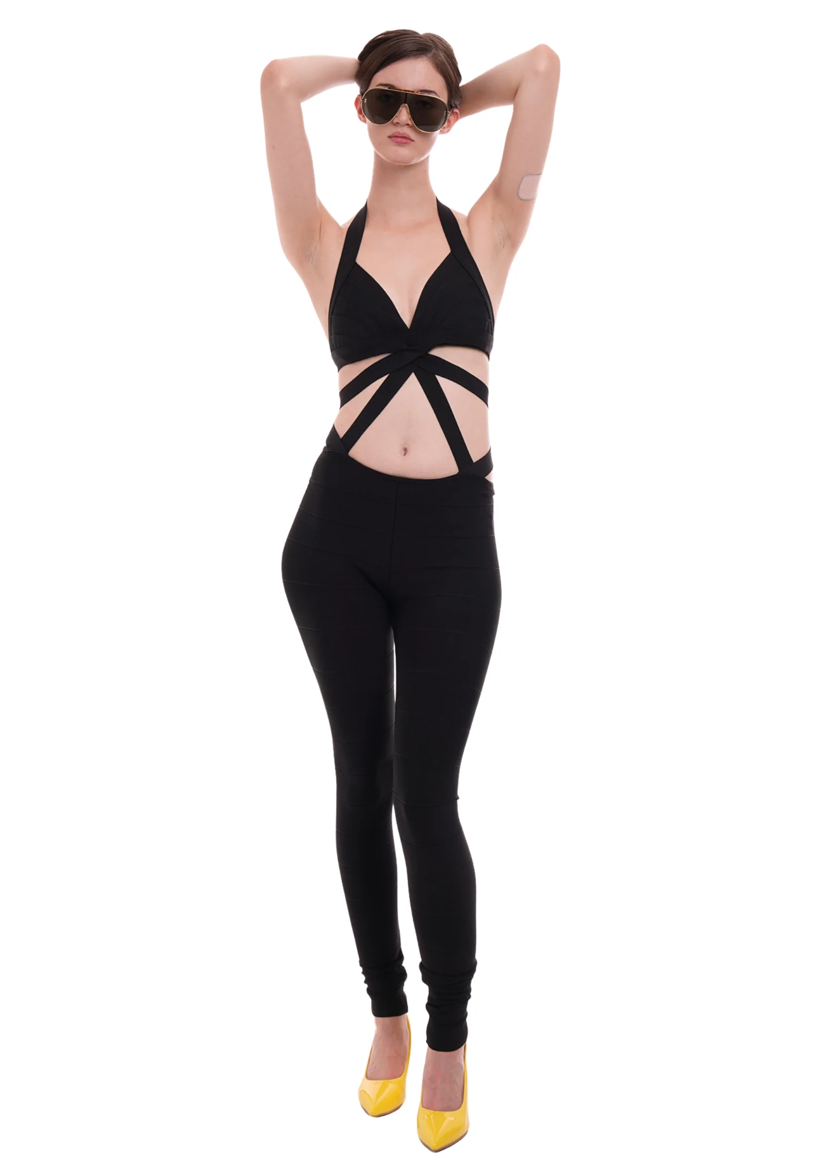 MUSE BANDAGE JUMPSUIT IN BLACK - Image 4