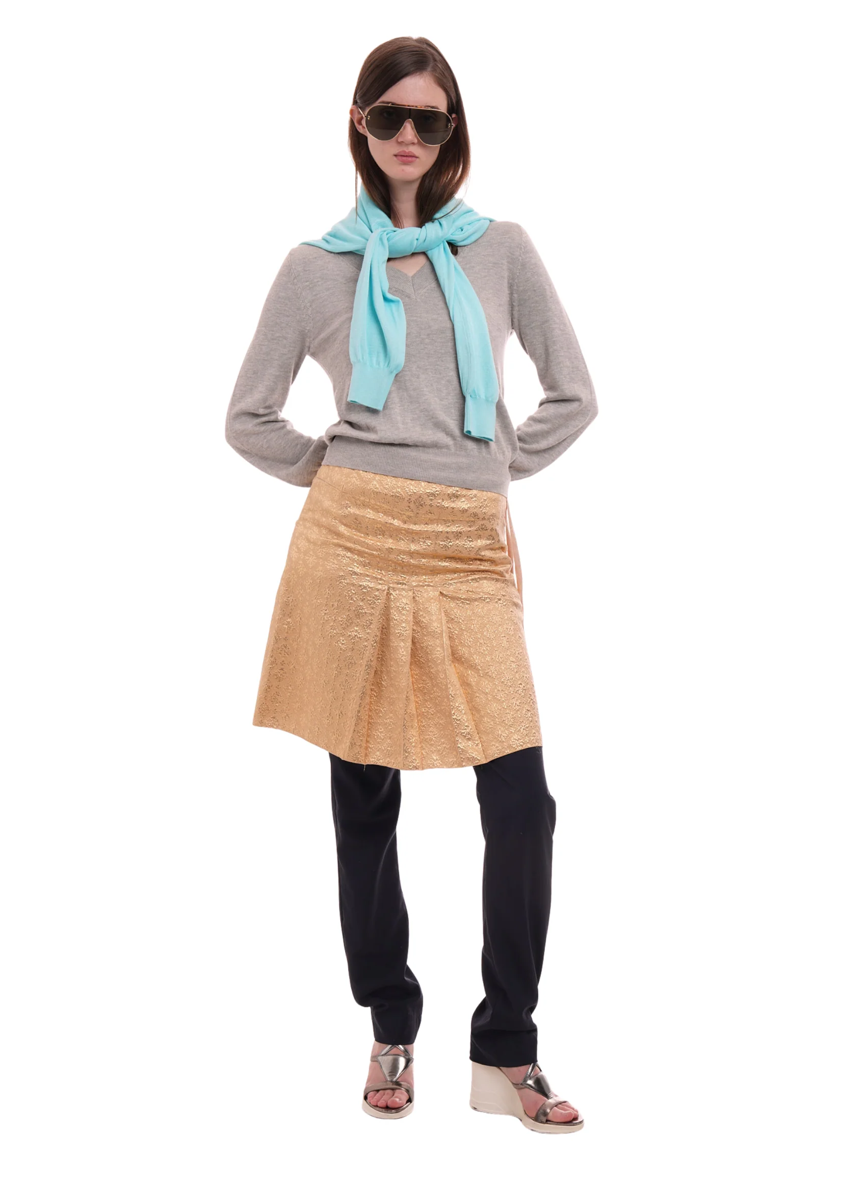 PULL OVER CROP IN GREY MARL - Image 3