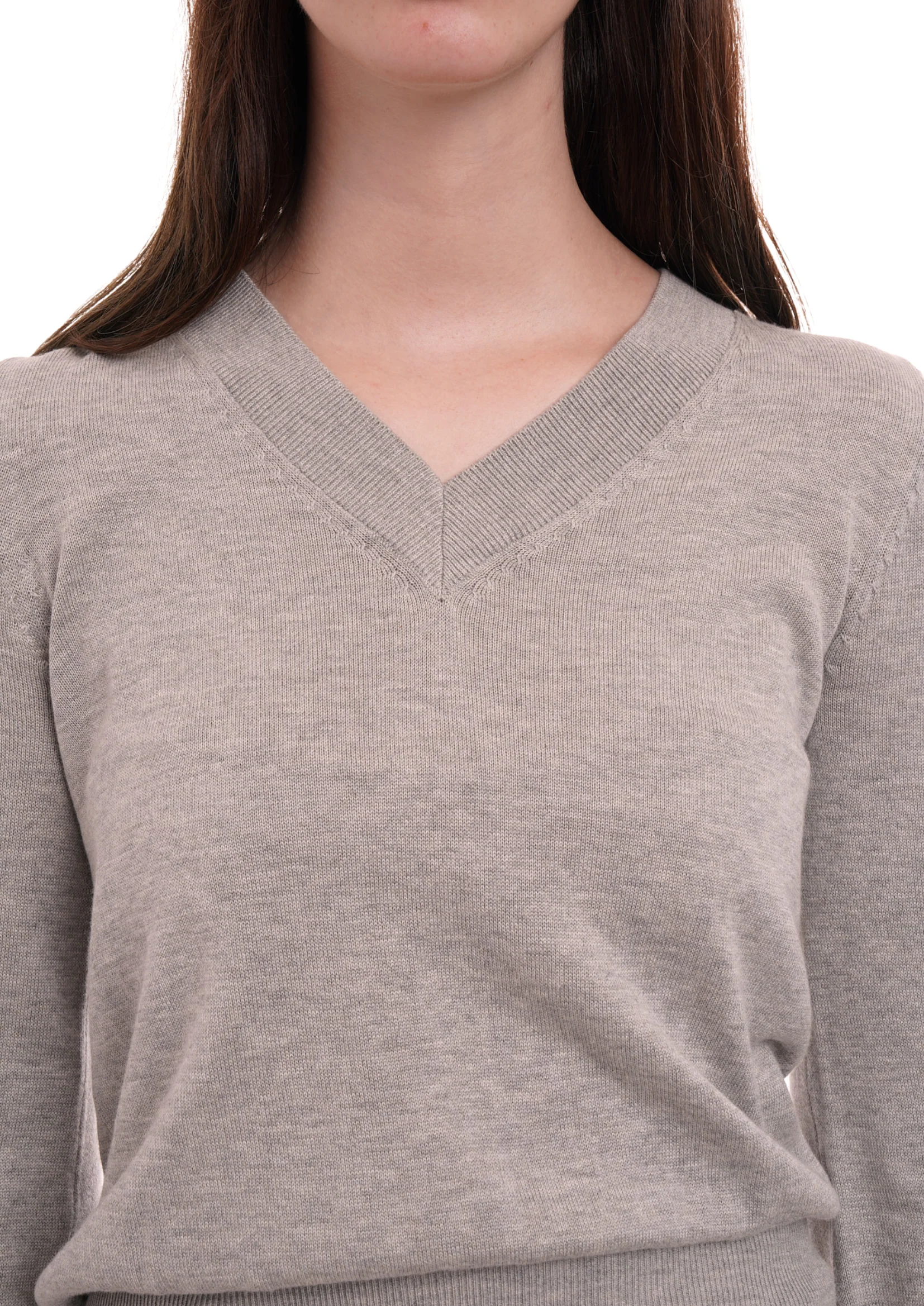 PULL OVER CROP IN GREY MARL - Image 5