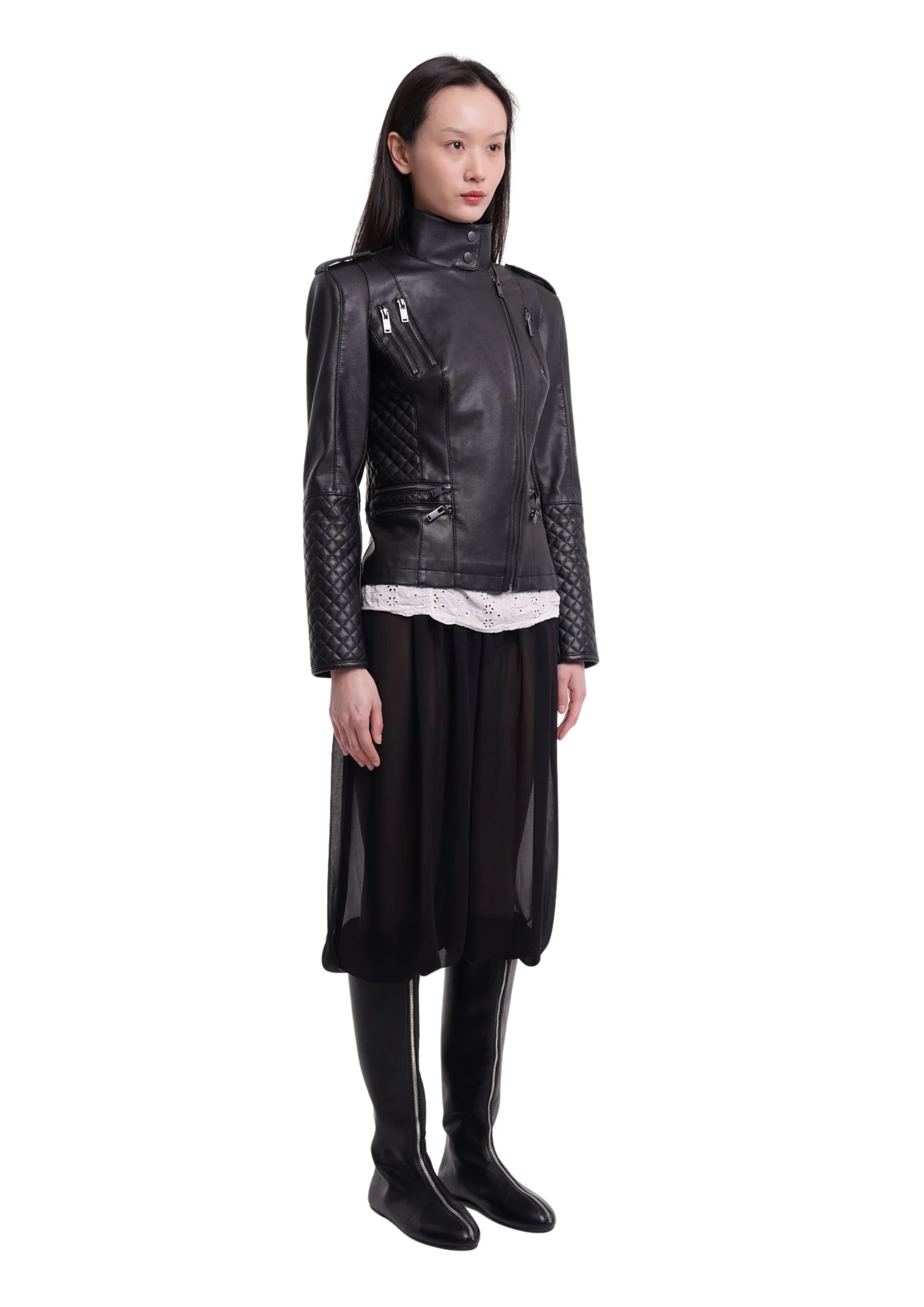 THE MARA LEATHER JACKET IN BLACK - Image 2