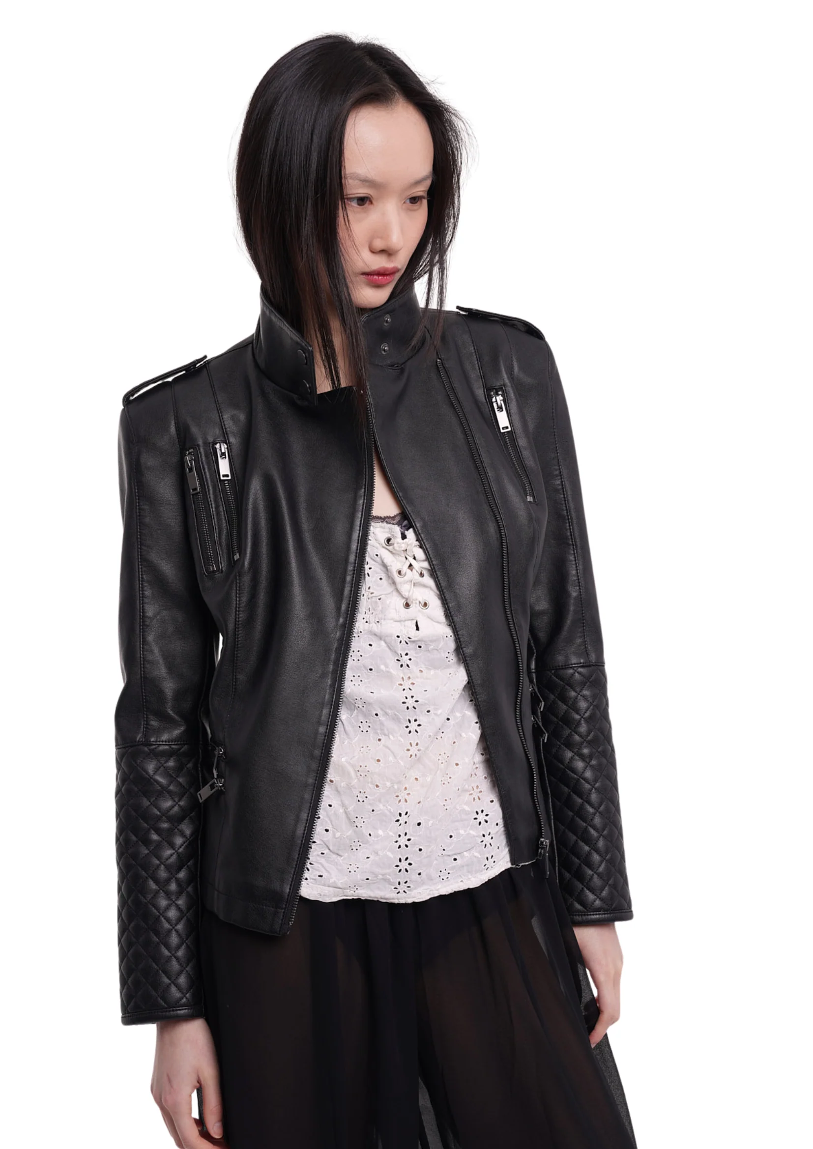 THE MARA LEATHER JACKET IN BLACK - Image 4