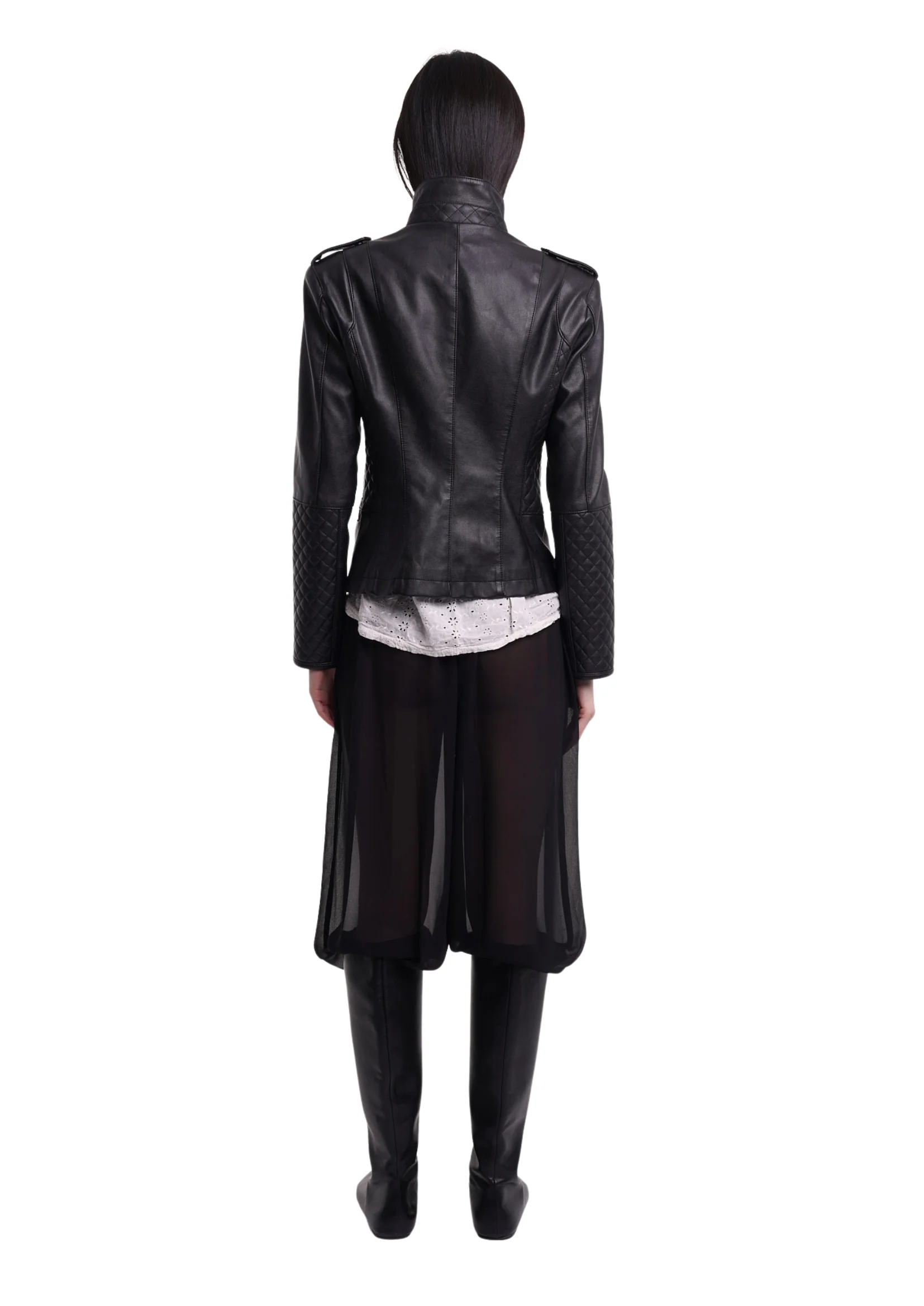 THE MARA LEATHER JACKET IN BLACK - Image 5