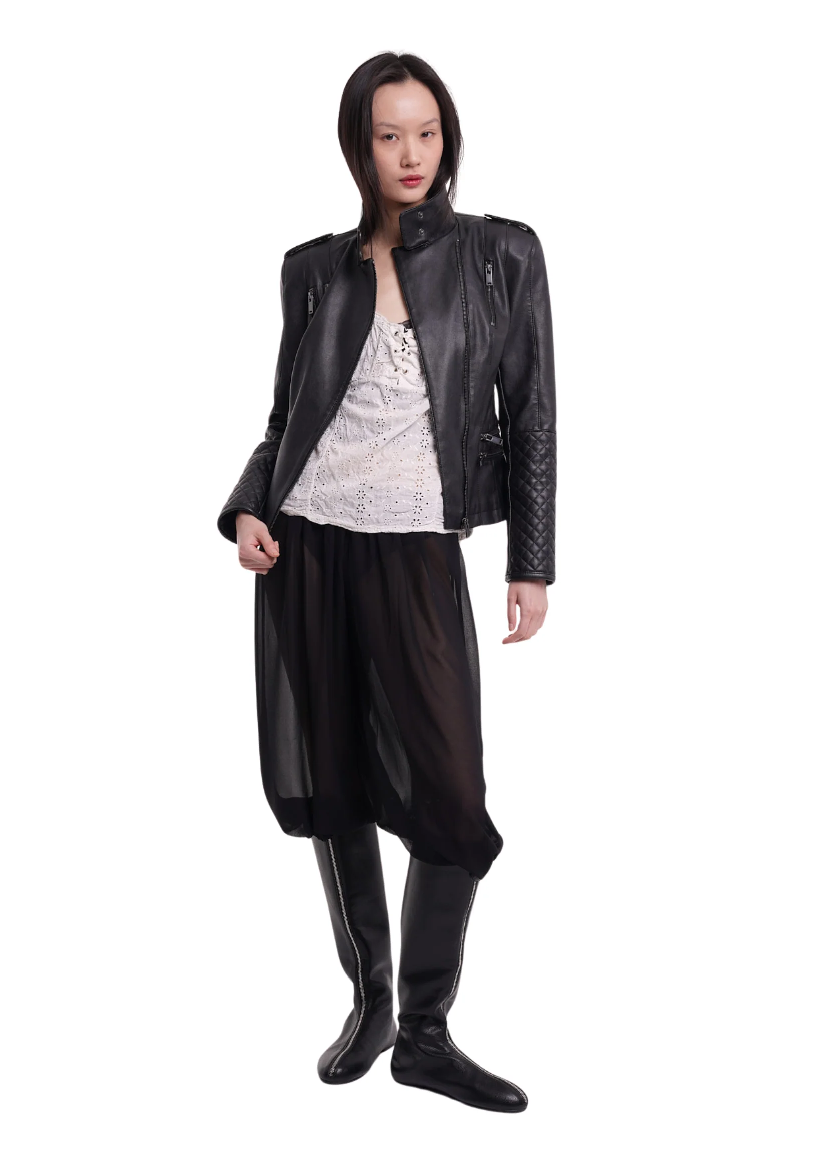 THE MARA LEATHER JACKET IN BLACK - Image 6