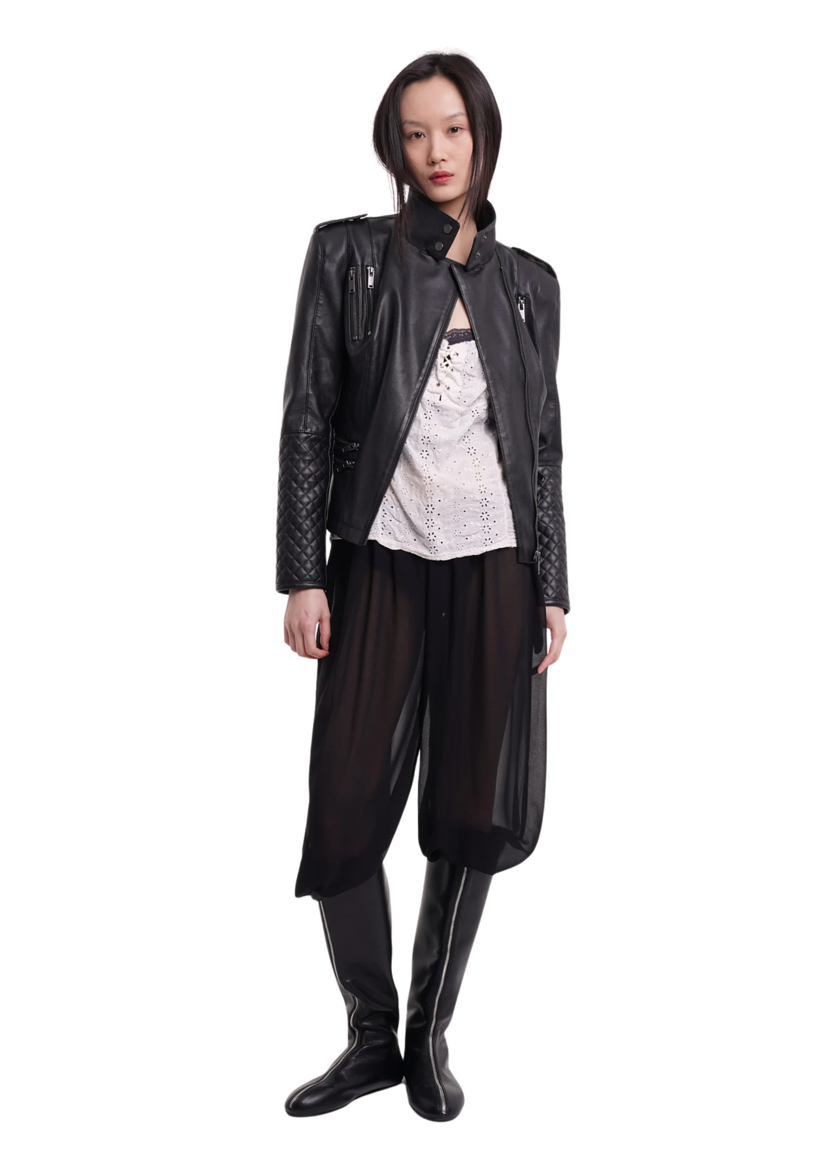 THE MARA LEATHER JACKET IN BLACK - Image 7