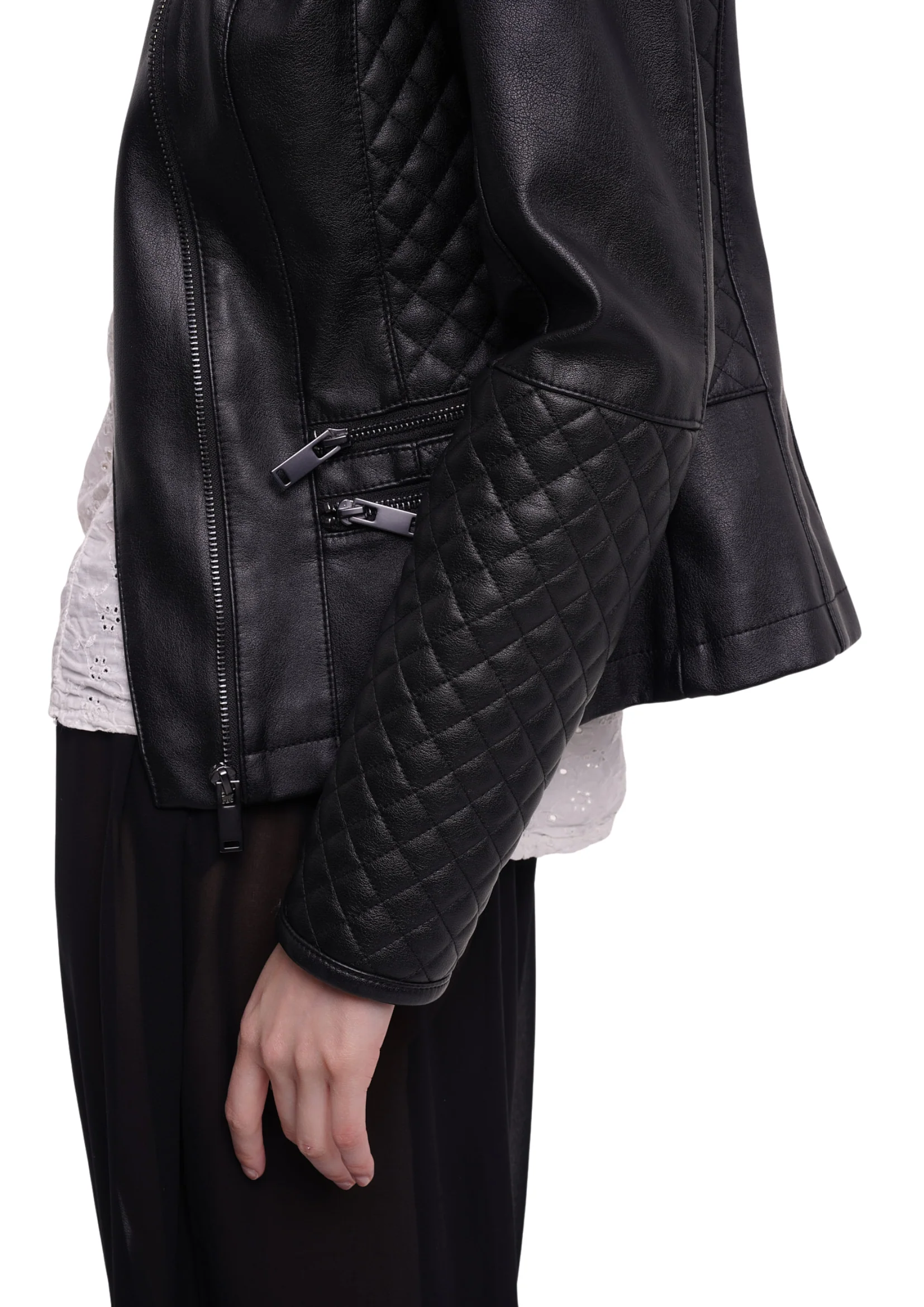 THE MARA LEATHER JACKET IN BLACK - Image 8